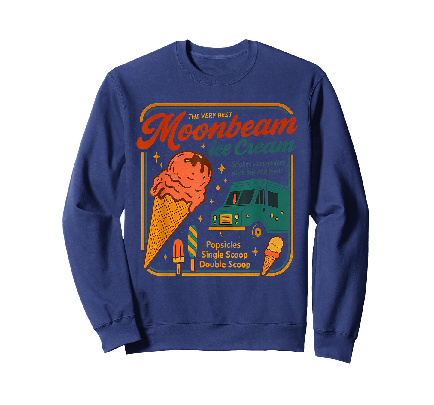 Moonbeam Ice Cream Vintage Retro Funny Dessert Foodie T-Shirt