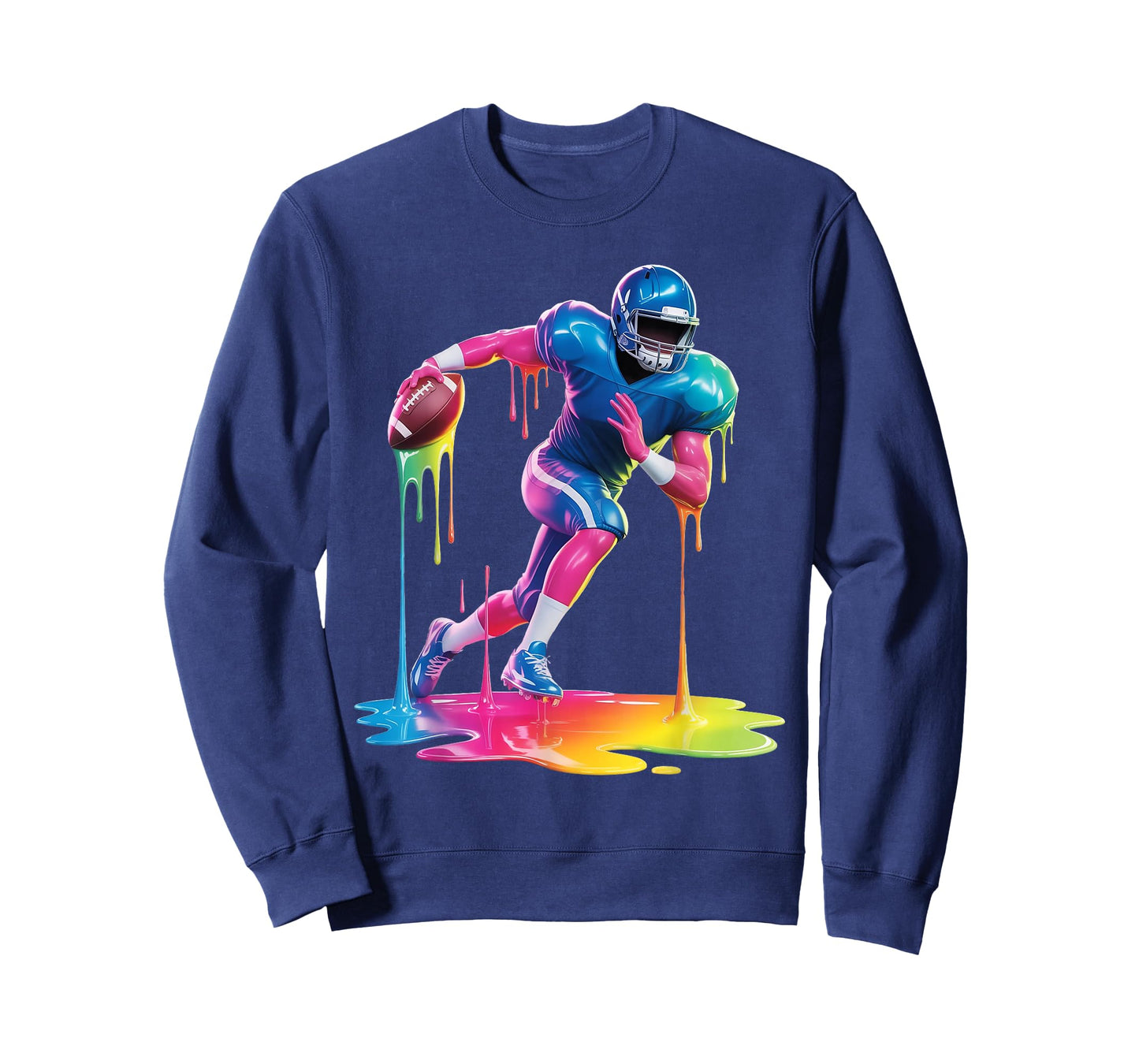 Tie Dye Football Drip Boys Youth Kid Dripping Football T-Shirt