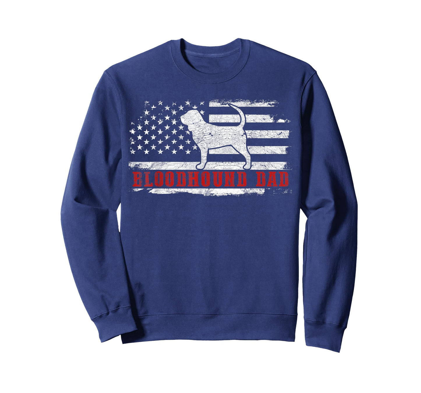 Bloodhound Dad Distressed American Flag Patriotic Dog T-Shirt for Men