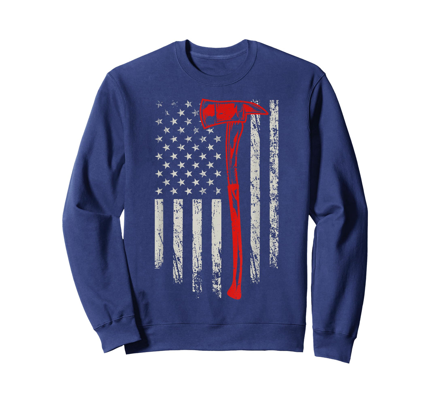 USA Flag Axe Red Line Distressed Firefighter Gifts Novelty T-Shirt