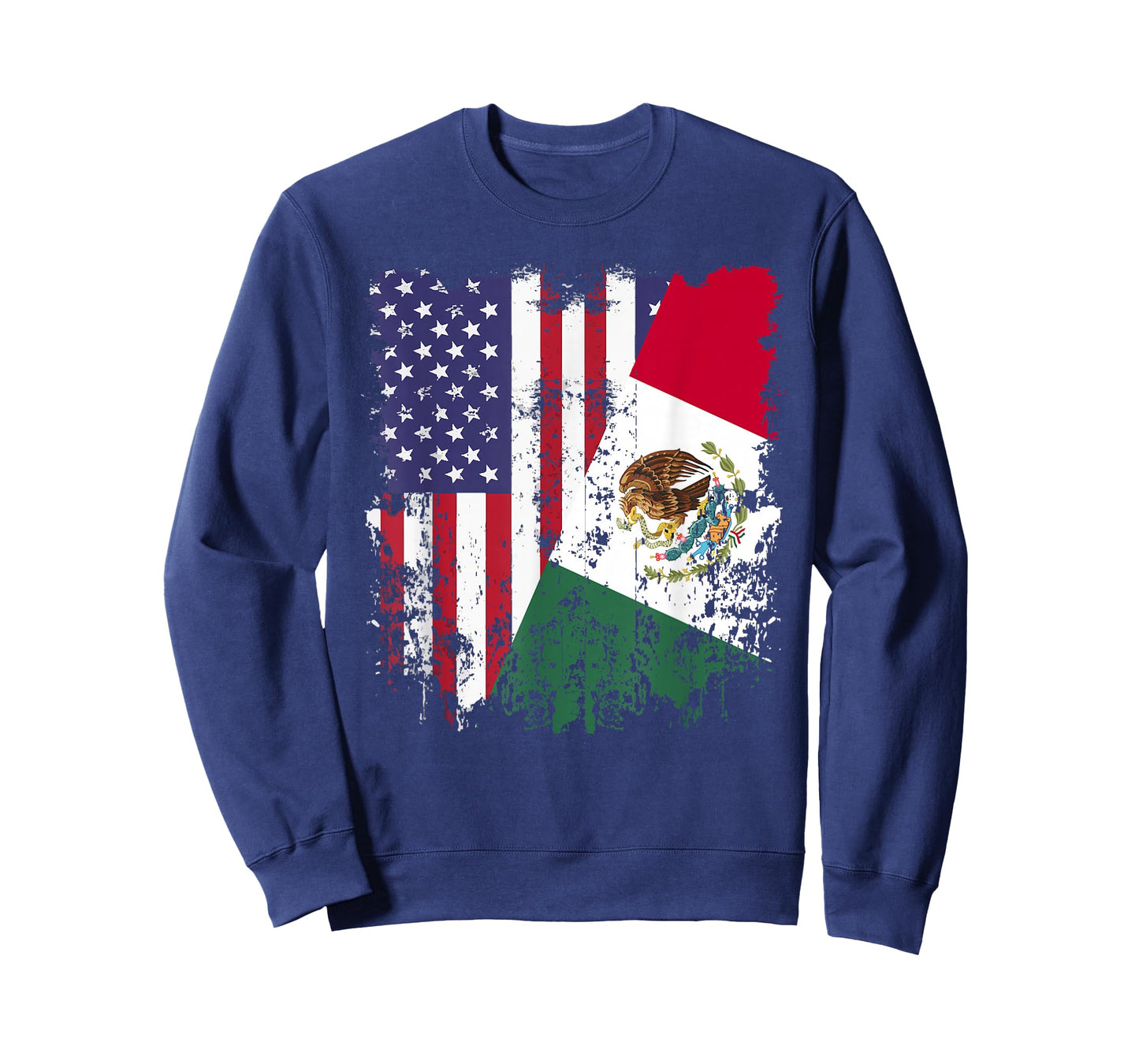 Mexican Roots Half American Flag Mexico Flag T-Shirt