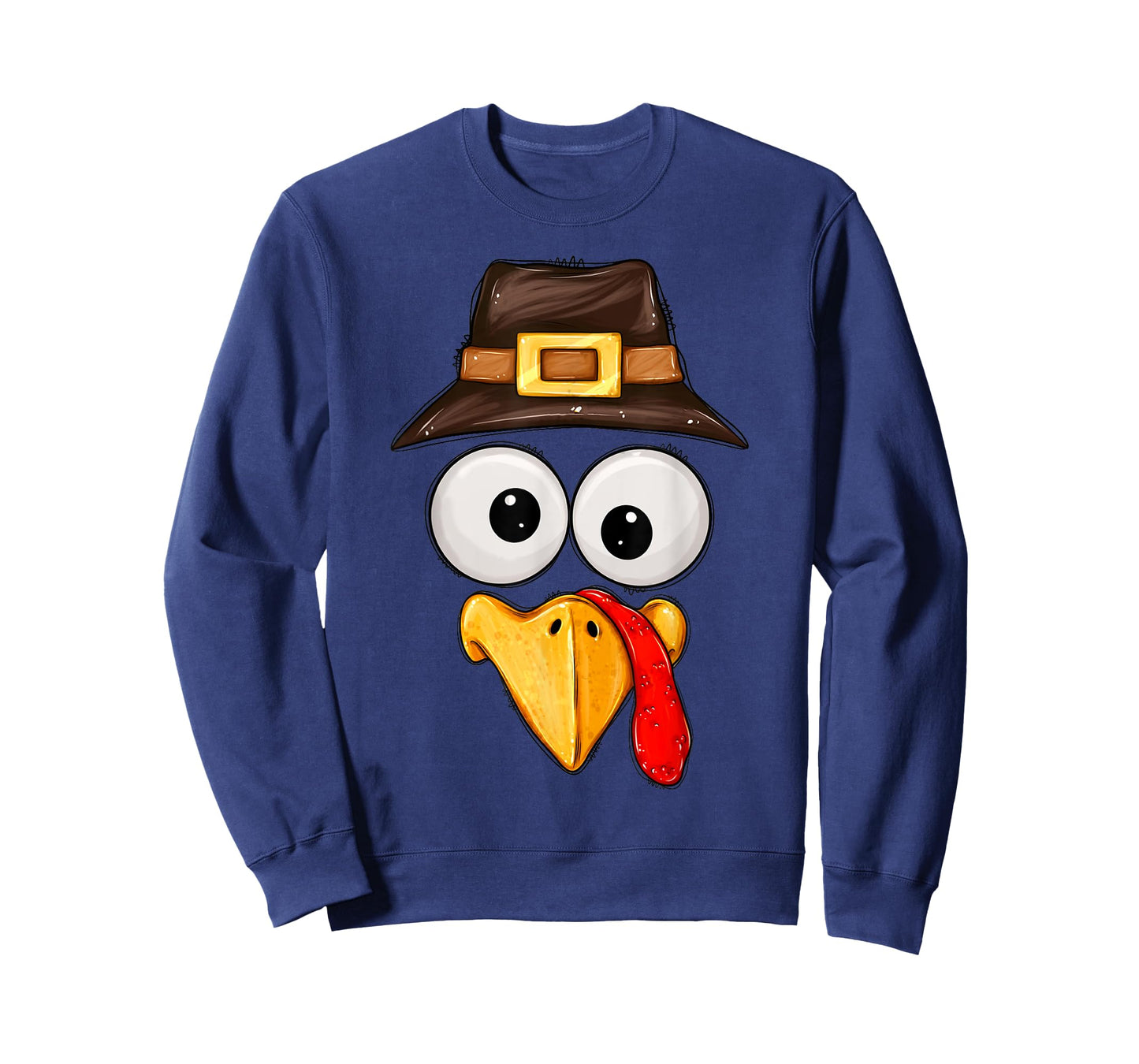 Cute Turkey Face Glasses Boys Kids Mens Thanksgiving Family T-Shirt