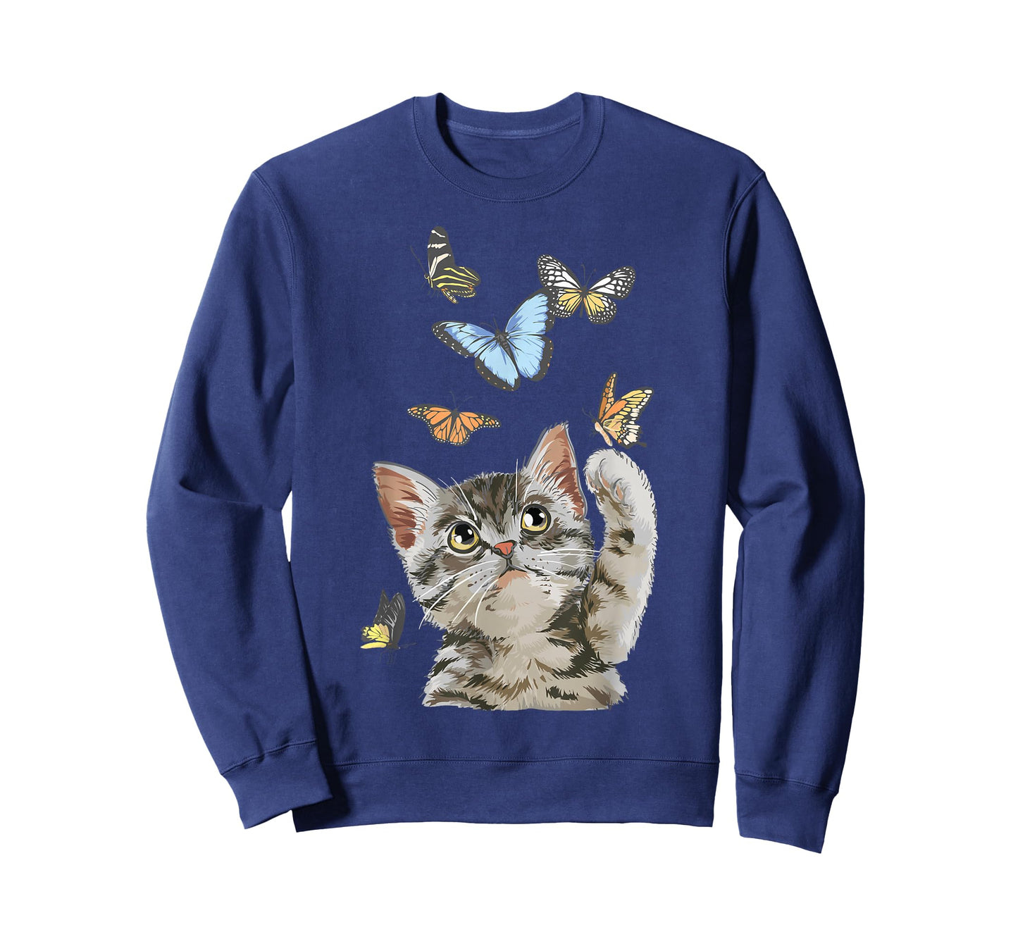 cute Kitty cat playing butterflies for lover cats kitten T-Shirt