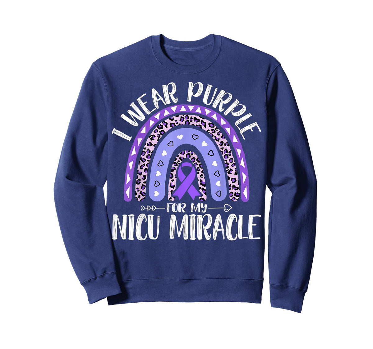 I Wear Purple for My NICU Miracle Boho Rainbow Nursing Gifts T-Shirt