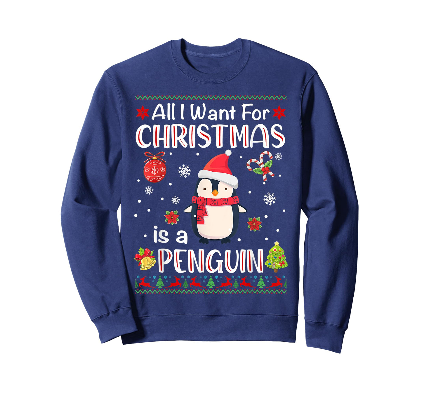 All I Want Is A Penguin For Christmas Ugly Xmas Pajamas T-Shirt