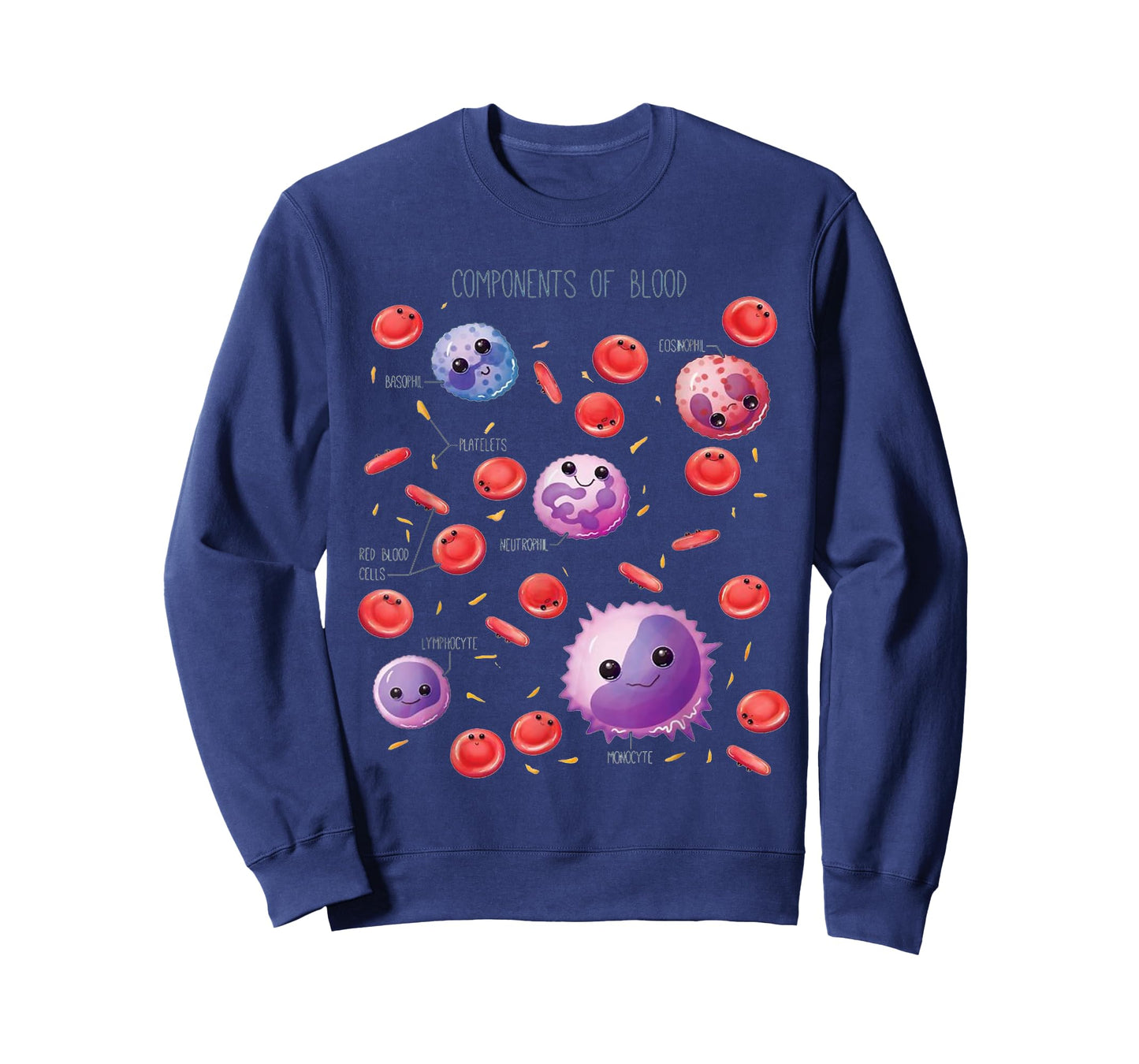 Cute Funny White And Red Blood Cells Components Of Blood T-Shirt