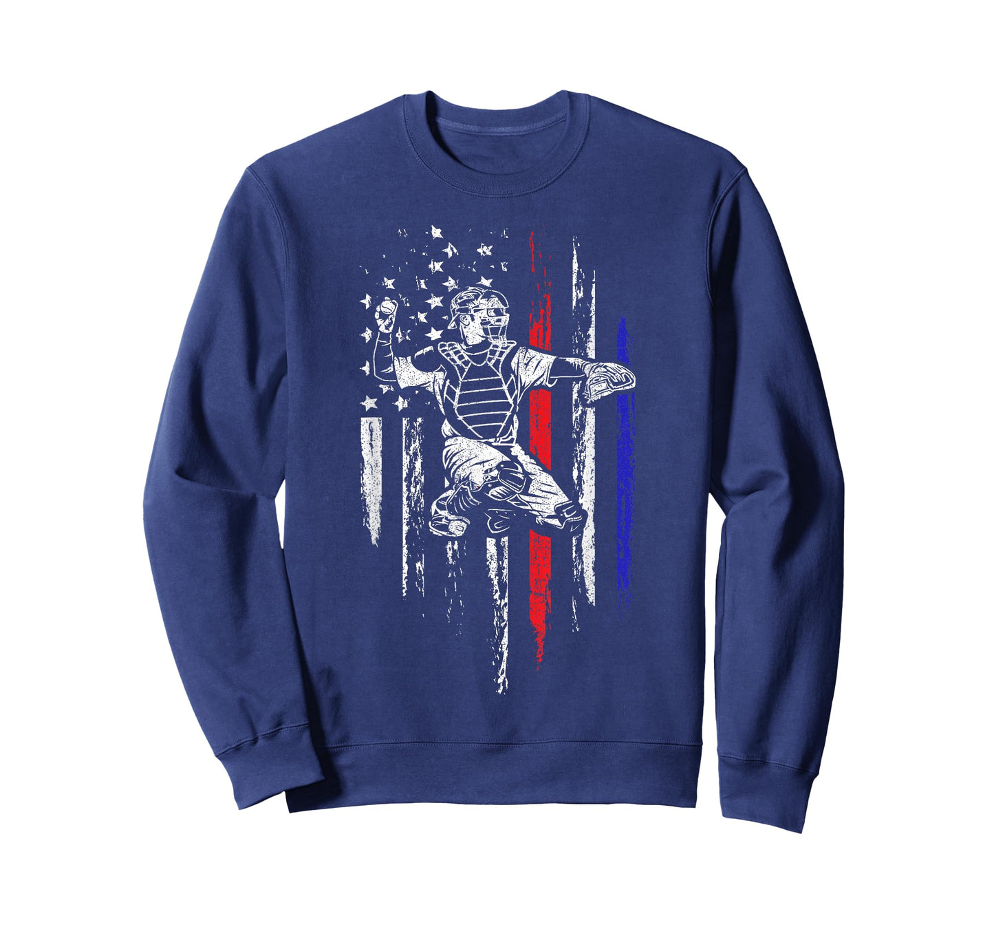 Baseball American Flag Patriotic Catcher 4th of July Gift T-Shirt