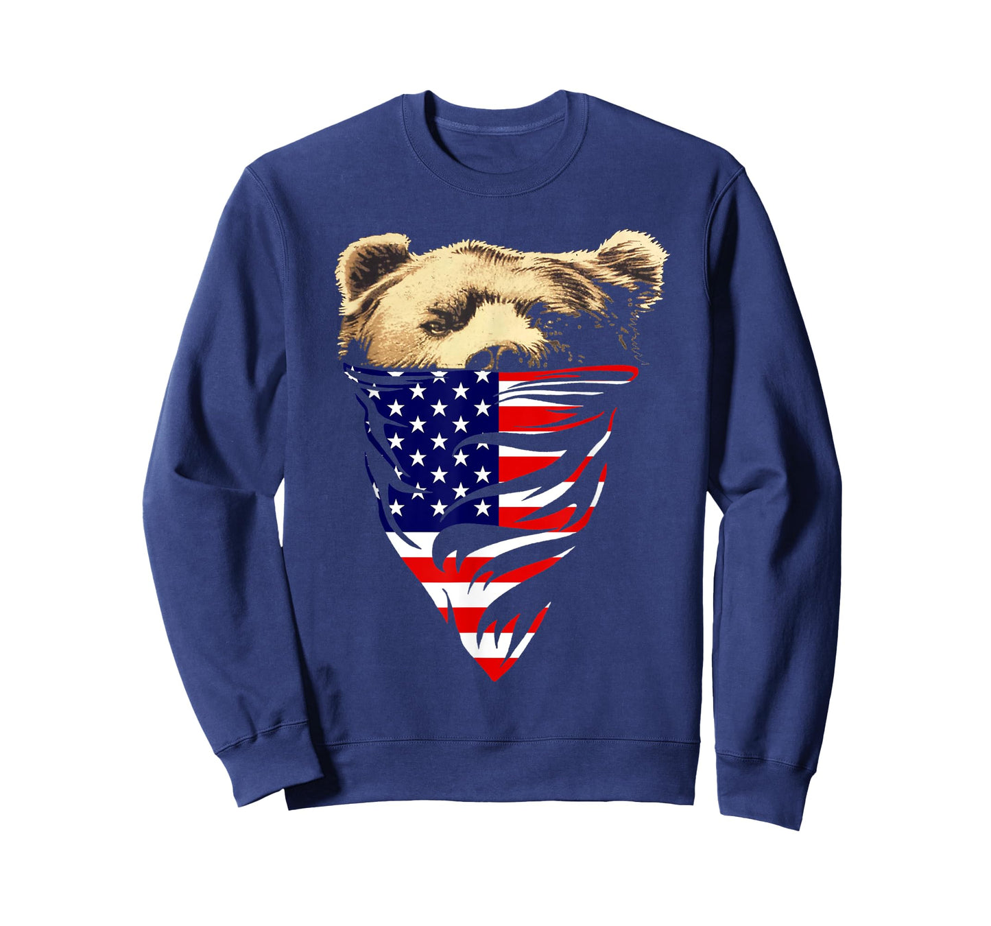 American USA Flag Patriot Bandana Bear Women Men T-Shirt