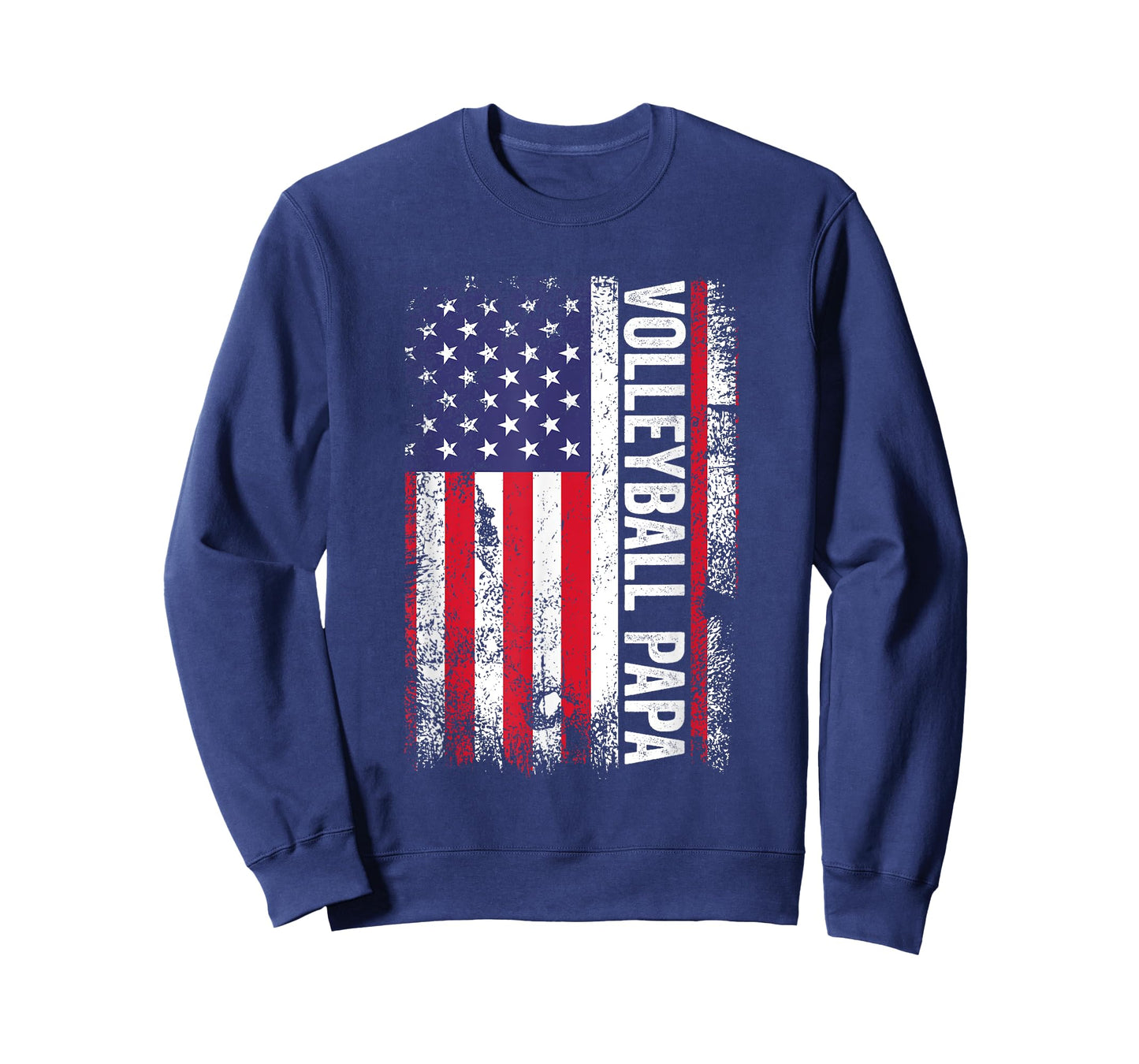 Volleyball Papa American Flag USA Patriotic Women Men T-Shirt