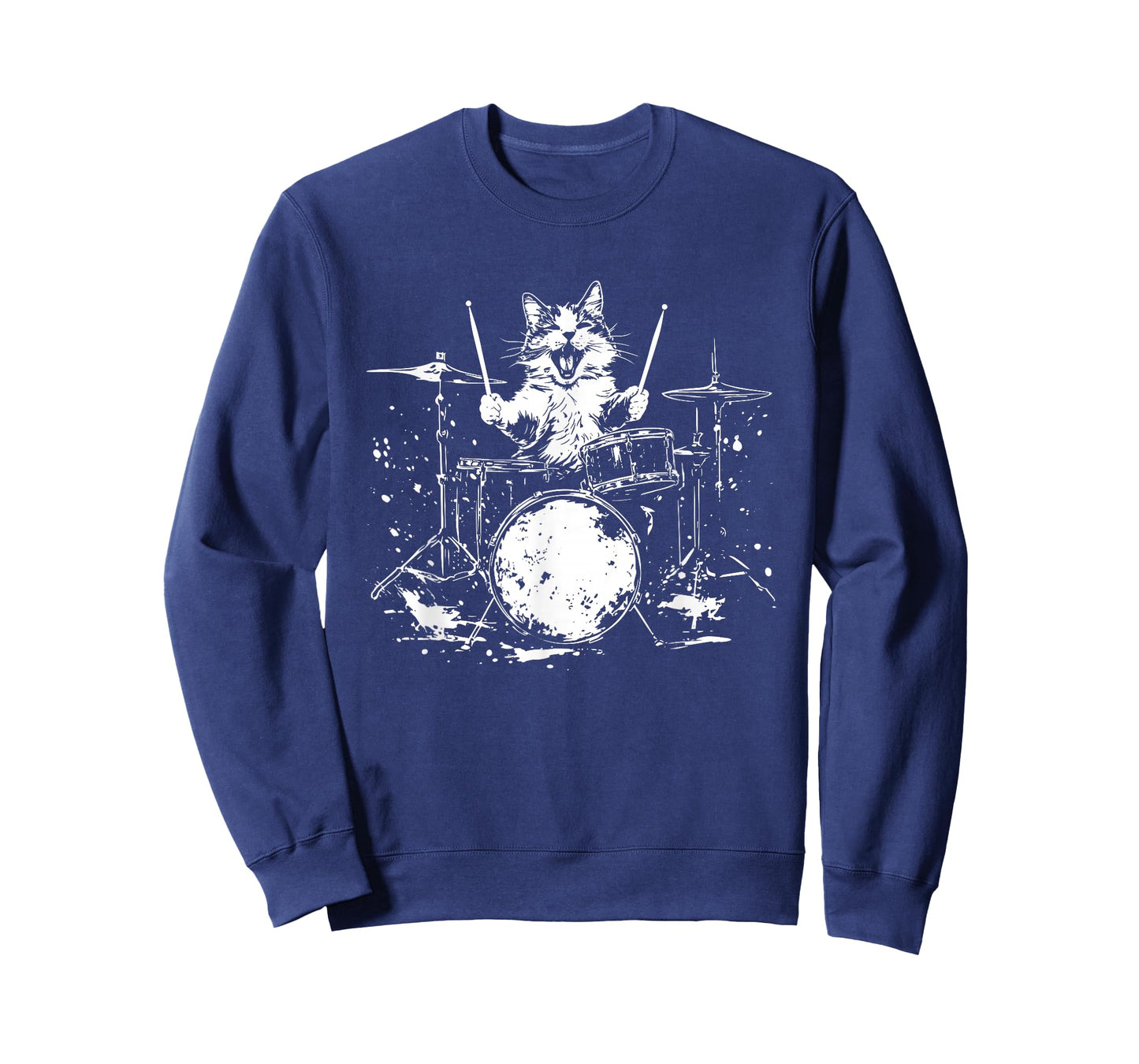 Funny Cat Drummer Drums Drumming Music Lover T-Shirt
