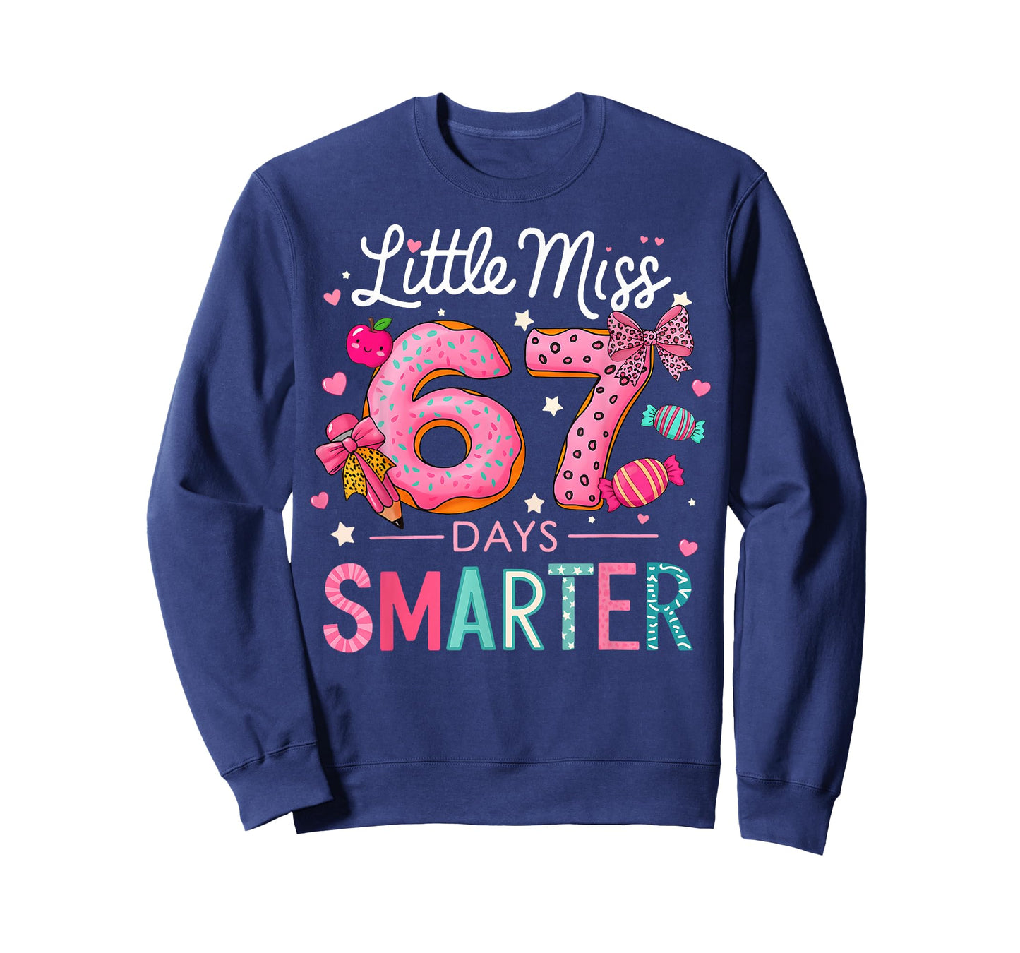 67th Day of School Little Miss 67 Days Smarter Kids Girls T-Shirt