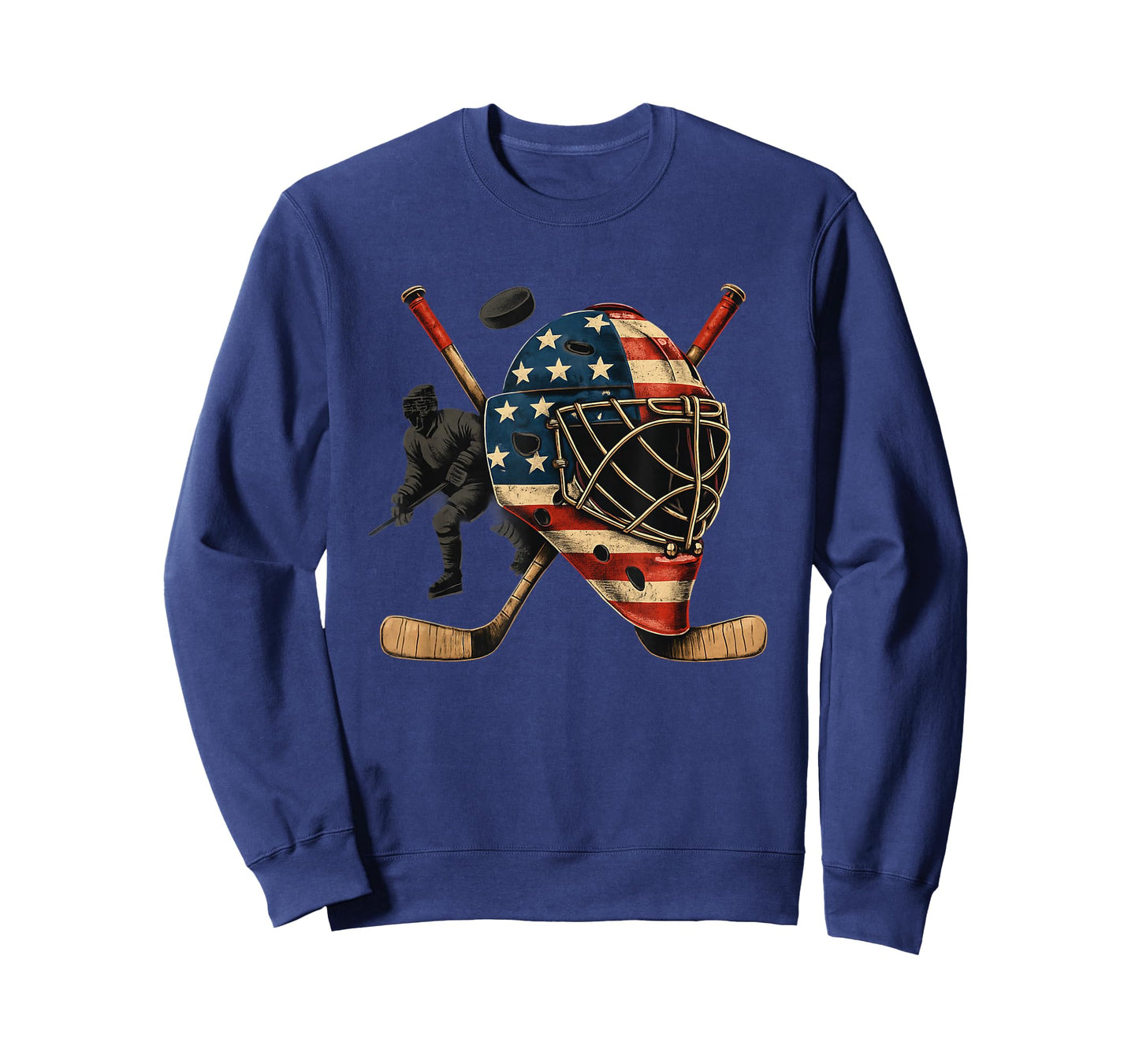 USA Goalie Helmet Ice Hockey Shirt 4th of July Sportswear T-Shirt