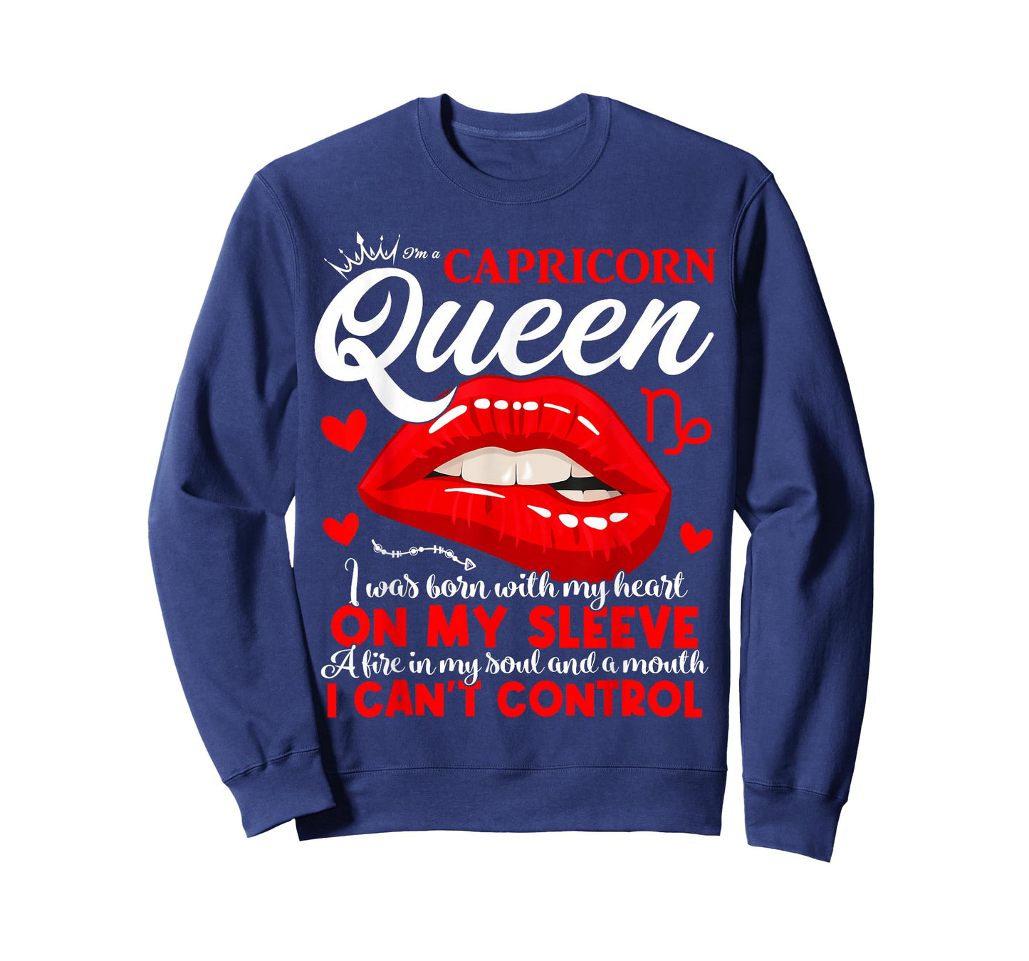 Myassil Capricorn Queen Birthday Zodiac Sign Funny Lips T-Shirt