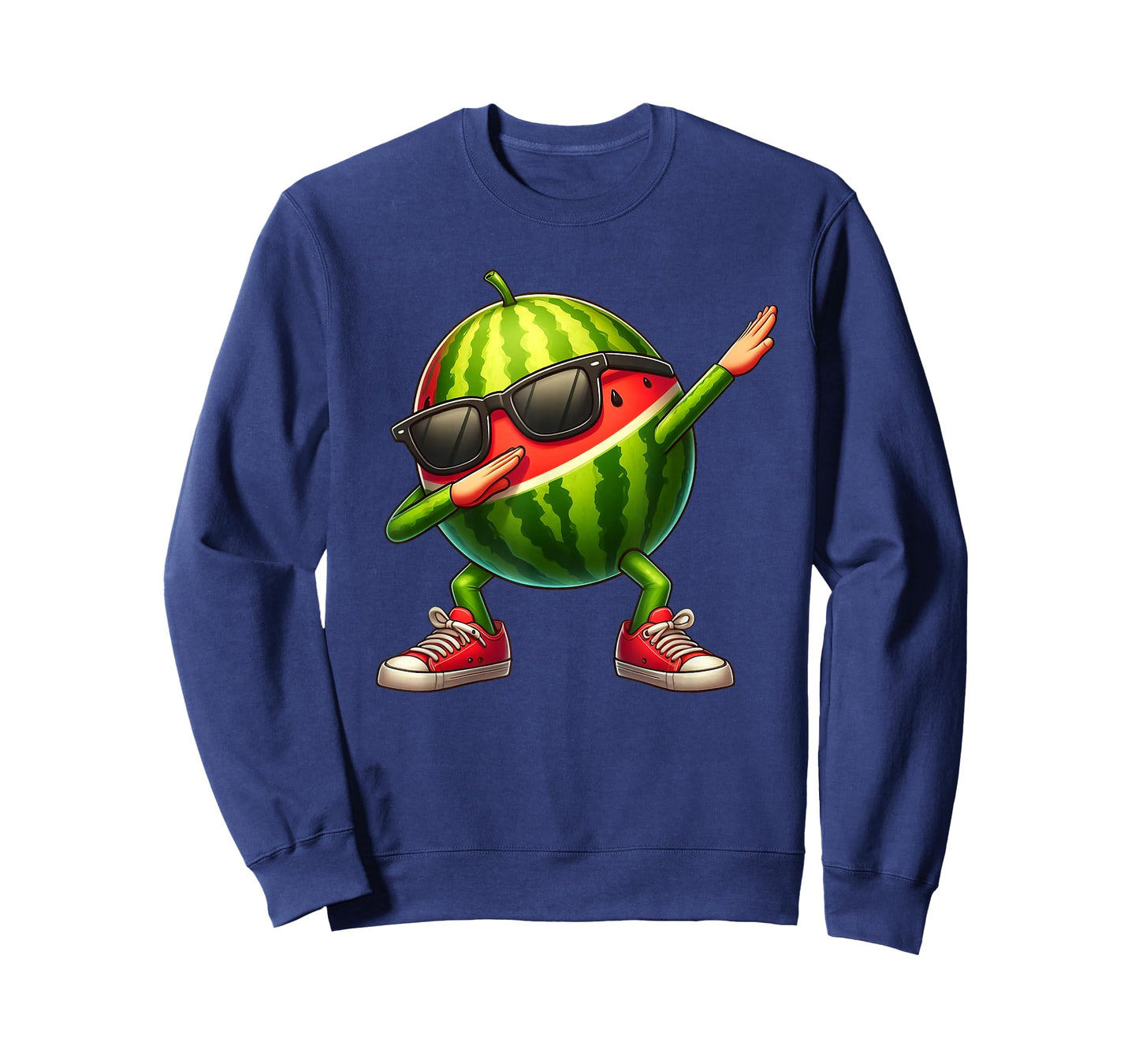 Watermelon Dabbing In Ninja Style Funny Watermelon Graphic T-Shirt