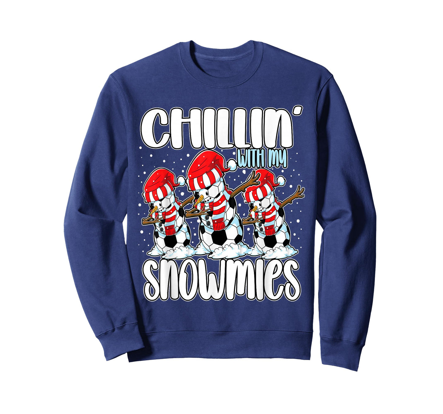 Chillin' with My Snowmies Funny Dabbing Soccer Snowman T-Shirt