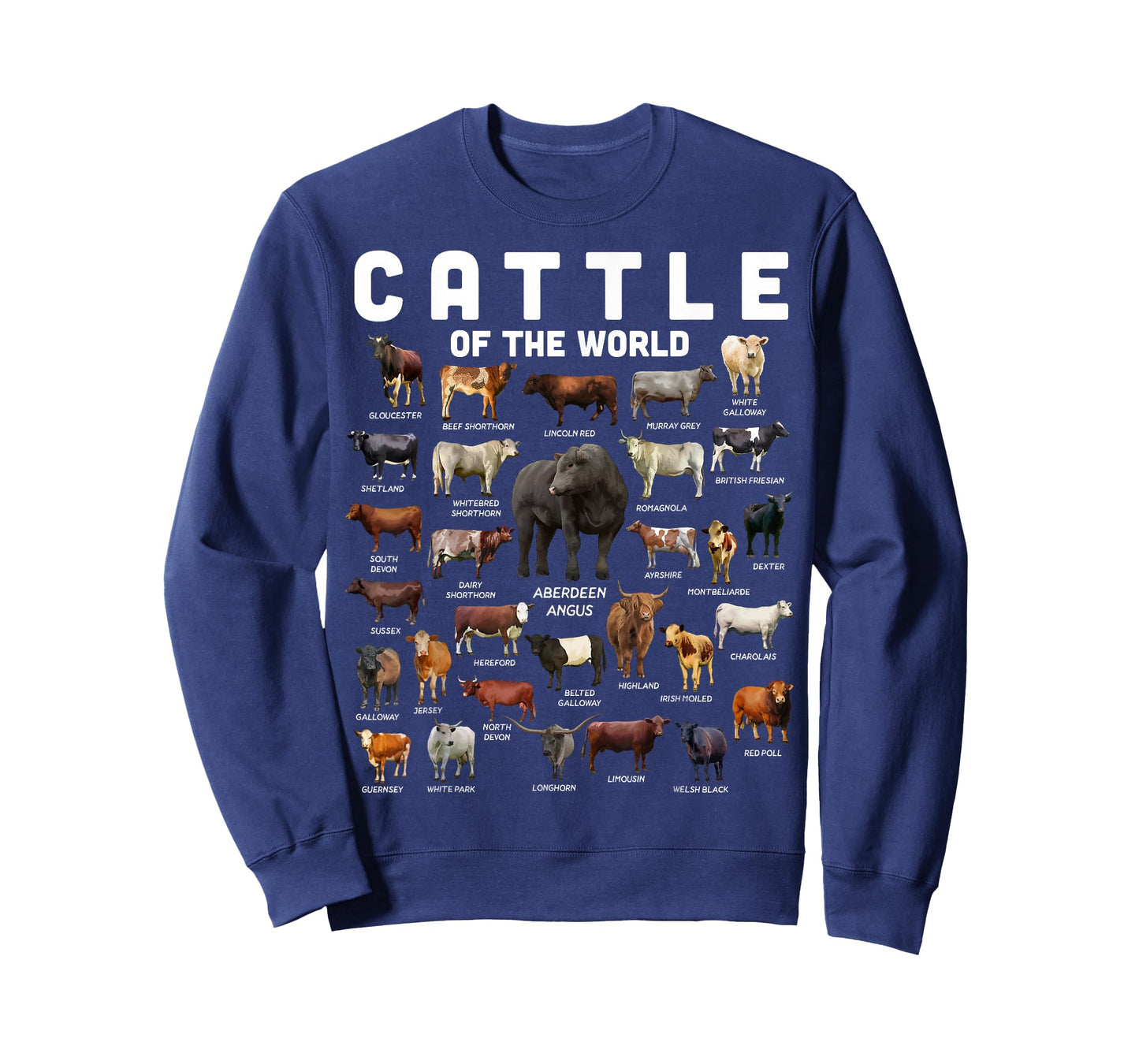 Cow Shirt Cattle Of The World Types Of Cows Funny Farmer T-Shirt