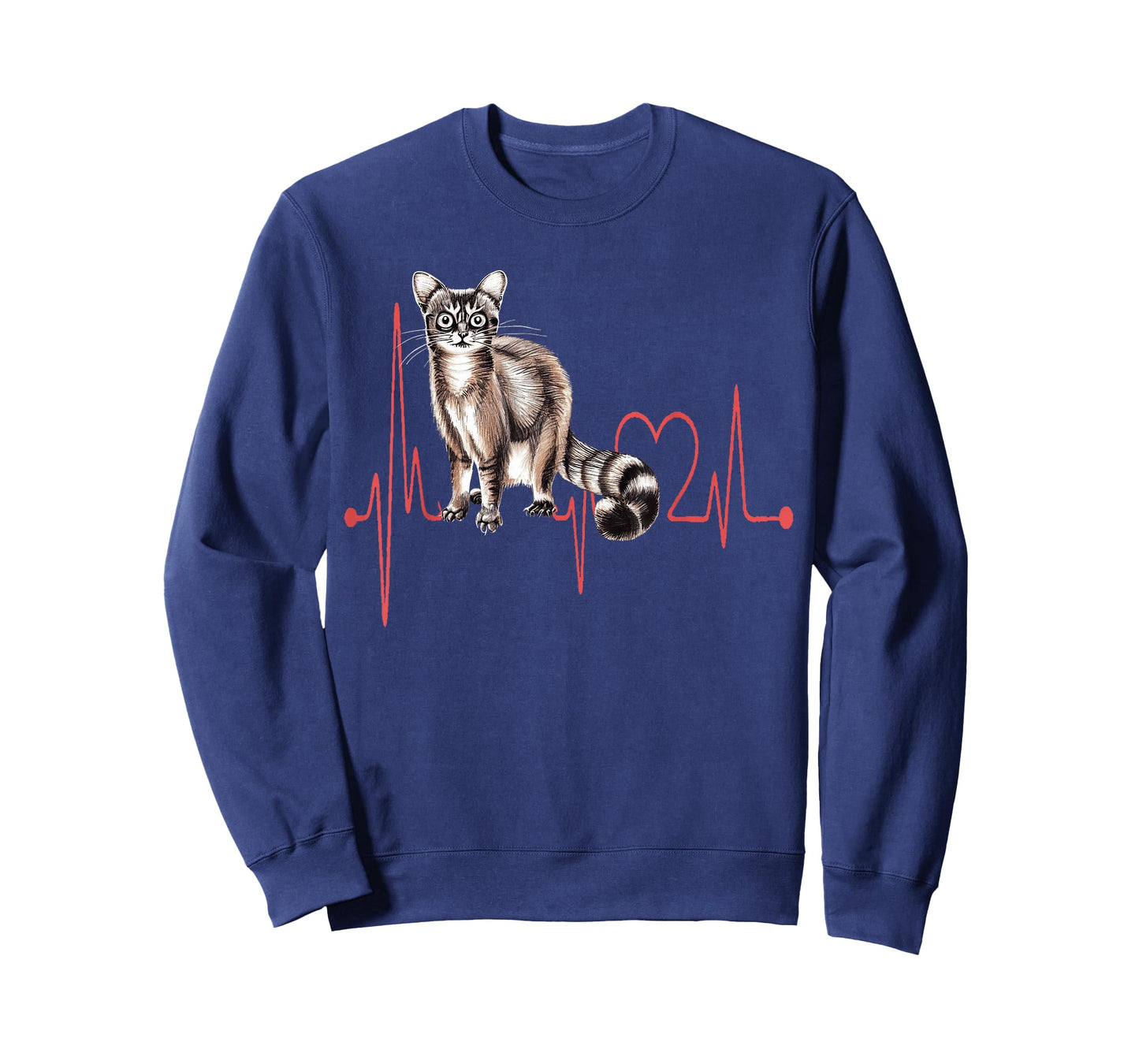 American Ringtail Cat Heartbeat EKG Funny I Love My Cat T-Shirt