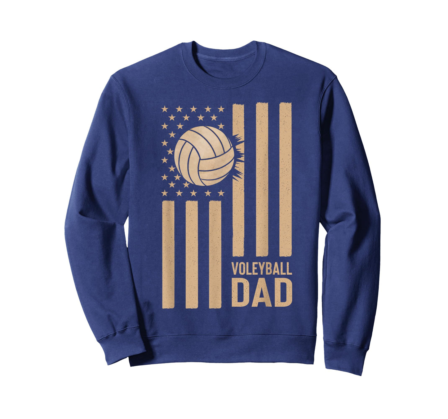 Vintage Volleyball Dad USA Flag Retro Fathers Day Daddy Men T-Shirt