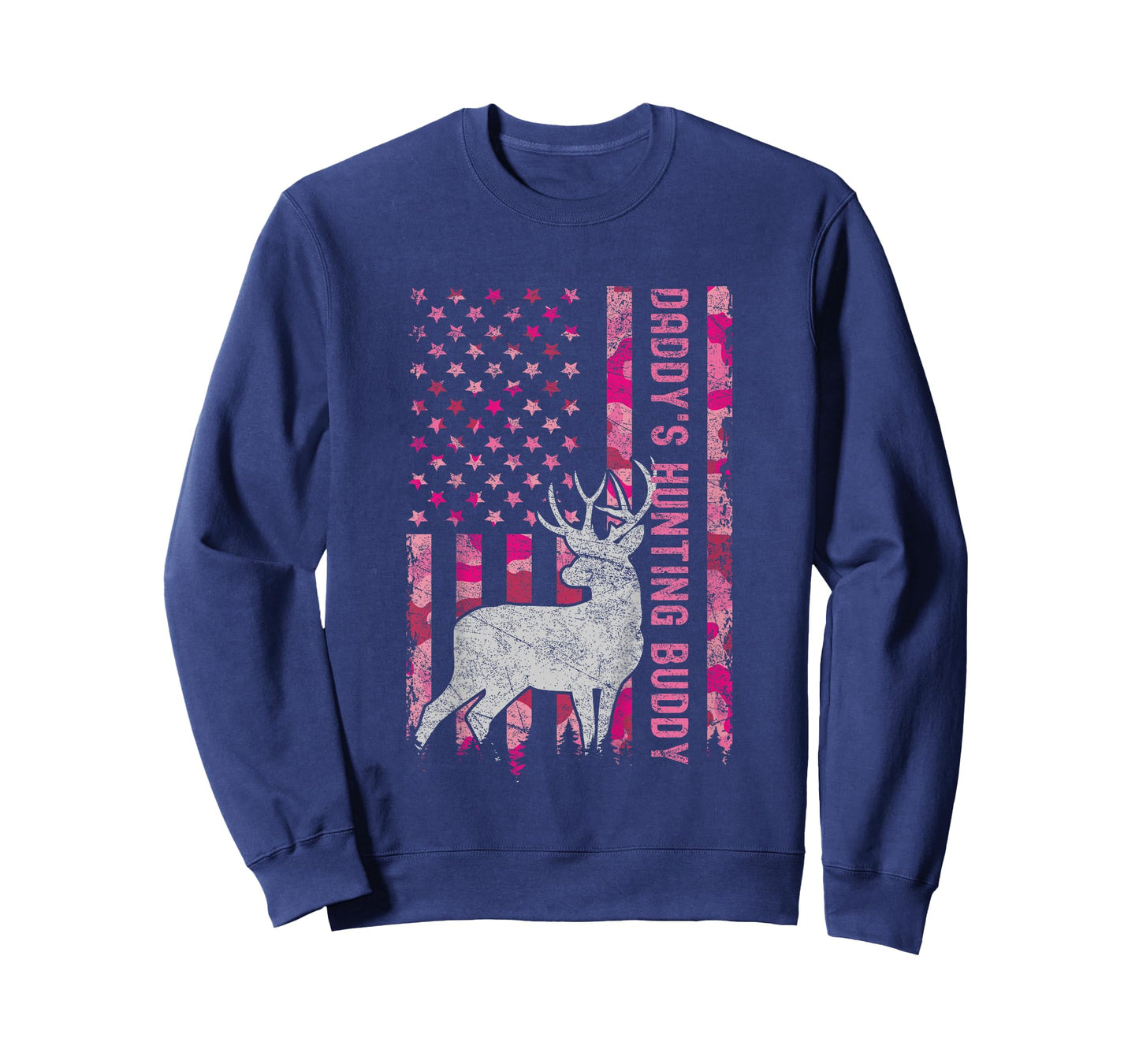 Daddy's Hunting Buddy USA Flag Pink Camo Future Hunter T-Shirt
