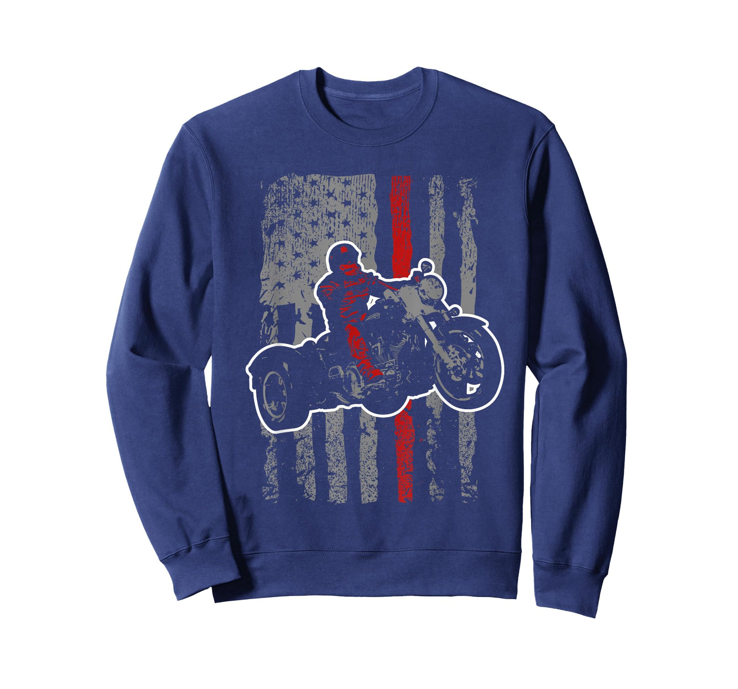 USA Flag Trike Bike Men's Motorcycle Trike Rider Triker T-Shirt