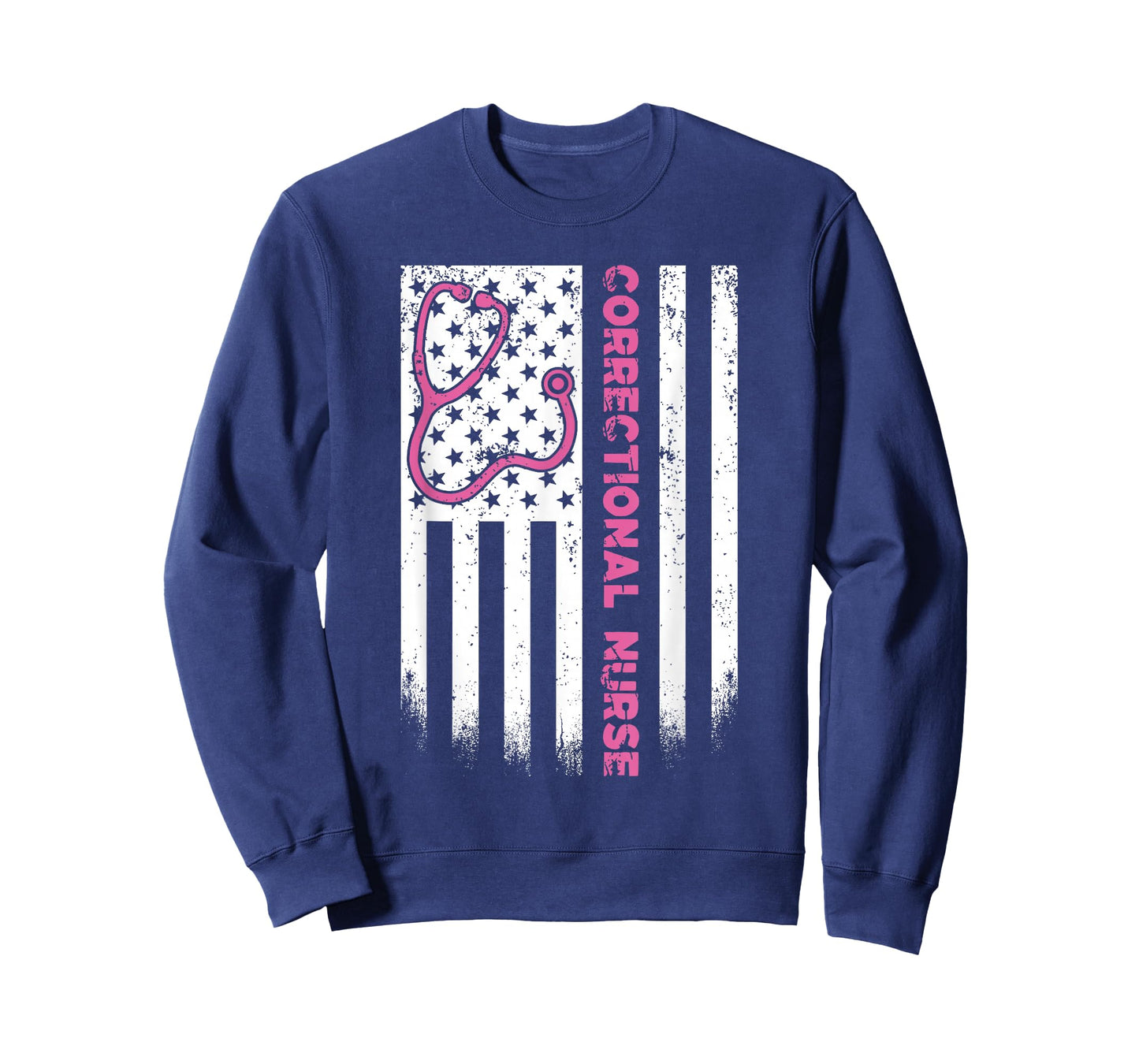 Correctional Nurse American flag US Stethoscope RN Patriotic T-Shirt