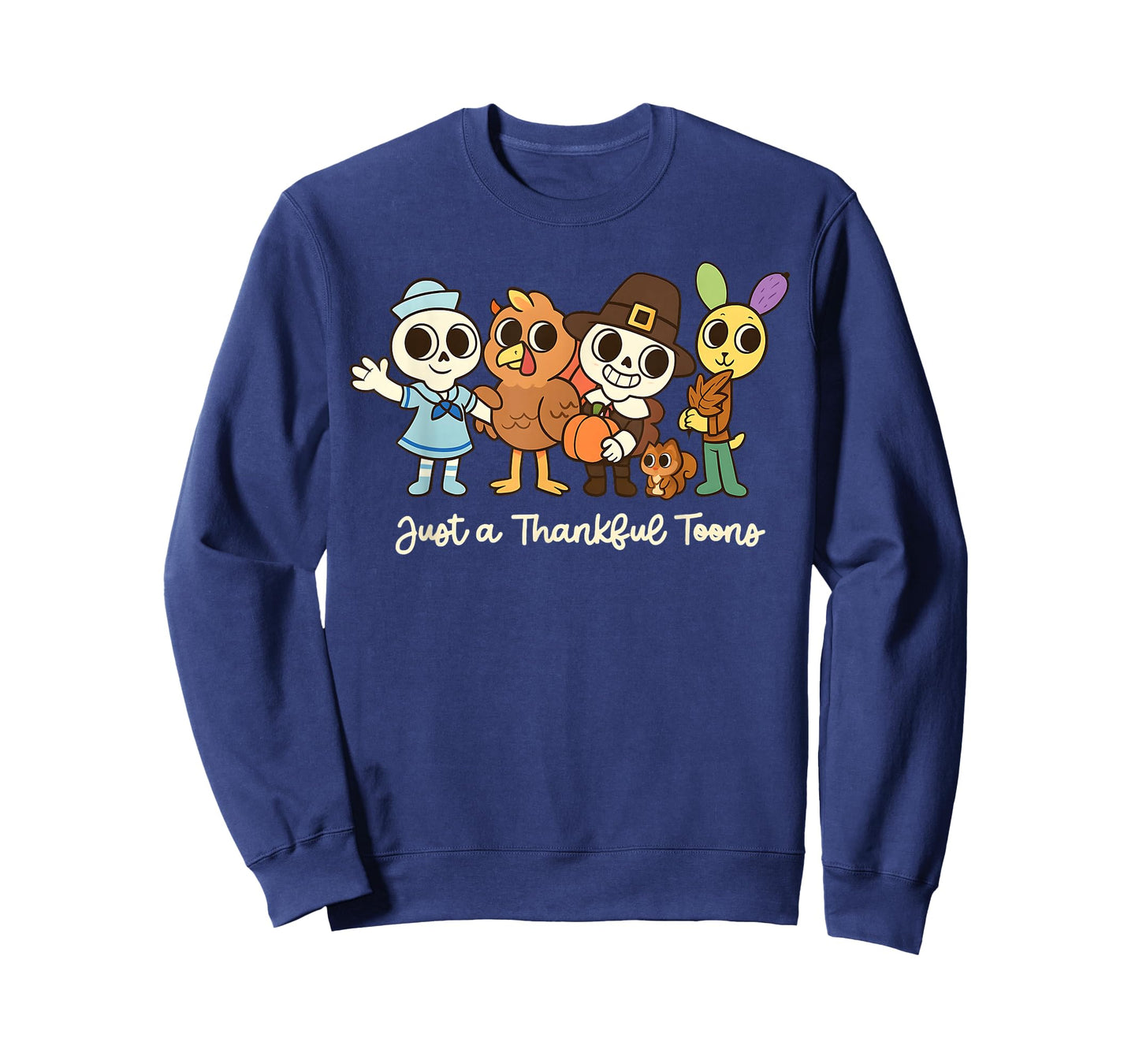 Cute Thanksgiving World Just a Thankful Toons Boys Kids Tee T-Shirt