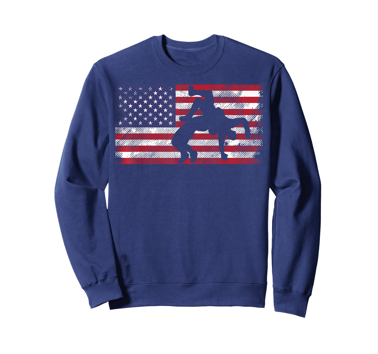 Distressed American Flag Wrestling Wrestler Women Men Kids T-Shirt