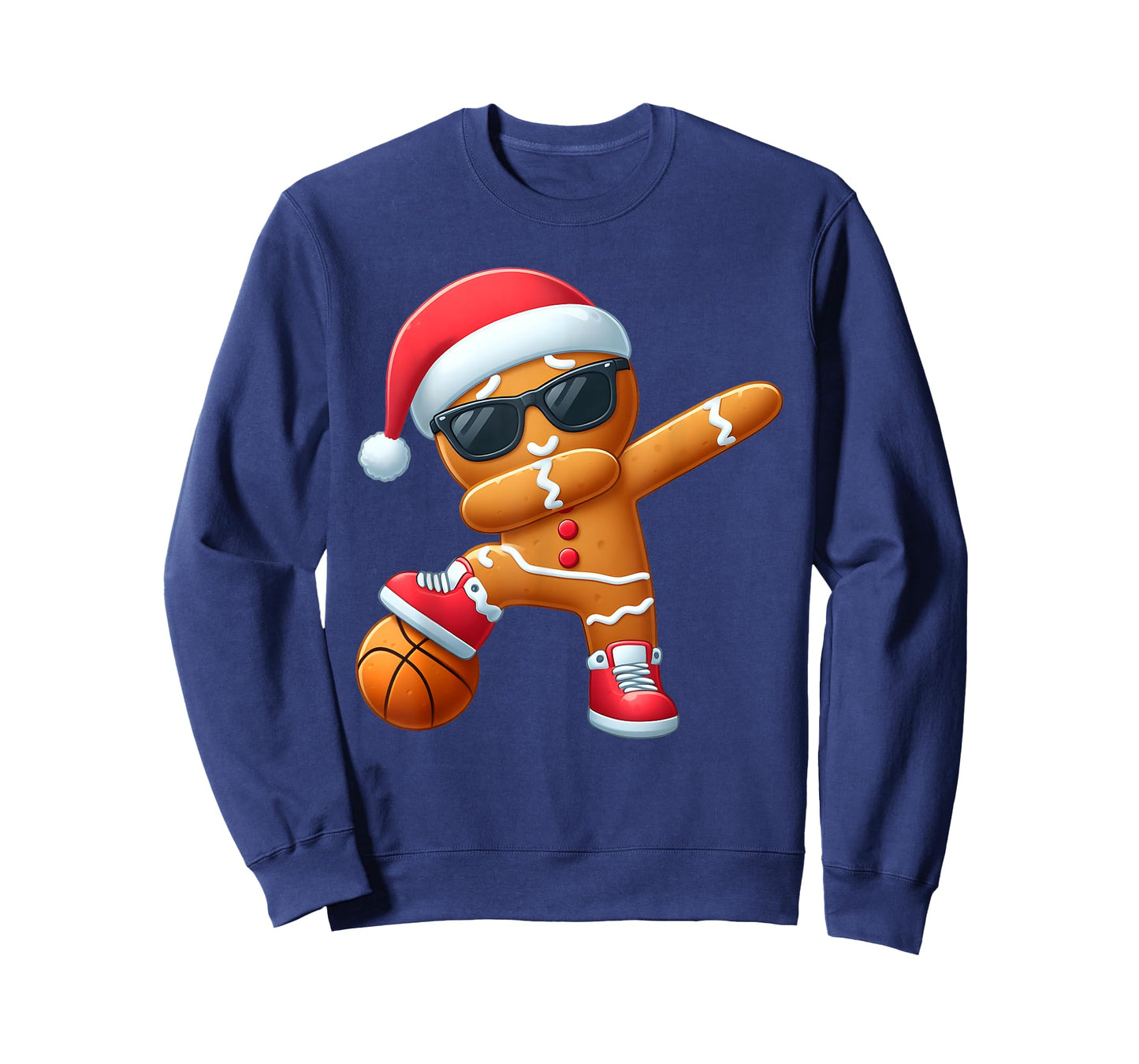 Christmas Dabbing Gingerbread Santa Hat Basketball Pajama T-Shirt