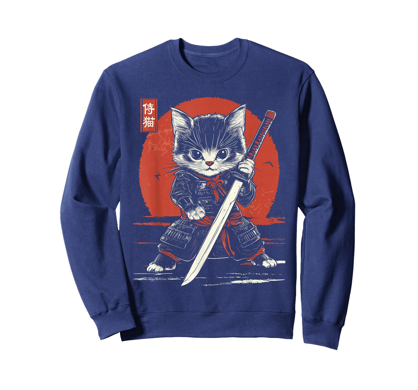 Japanese Samurai Cat Kawaii Ninja Cat T-Shirt