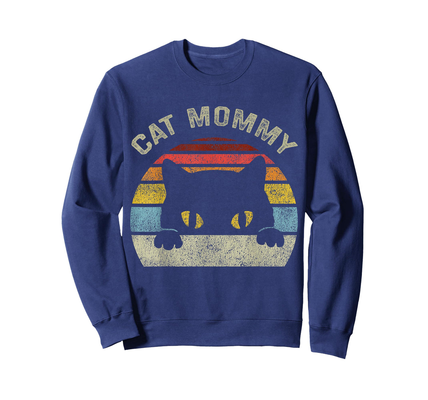 Cat Mommy Women Vintage Retro Black Cats Mom Mothers Day T-Shirt Small