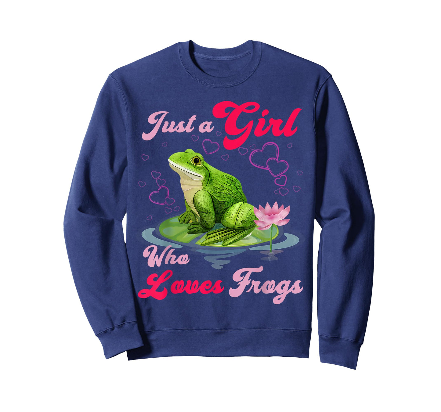 Cute and Funny Just a Girl Who Loves Frogs Women and Moms T-Shirt