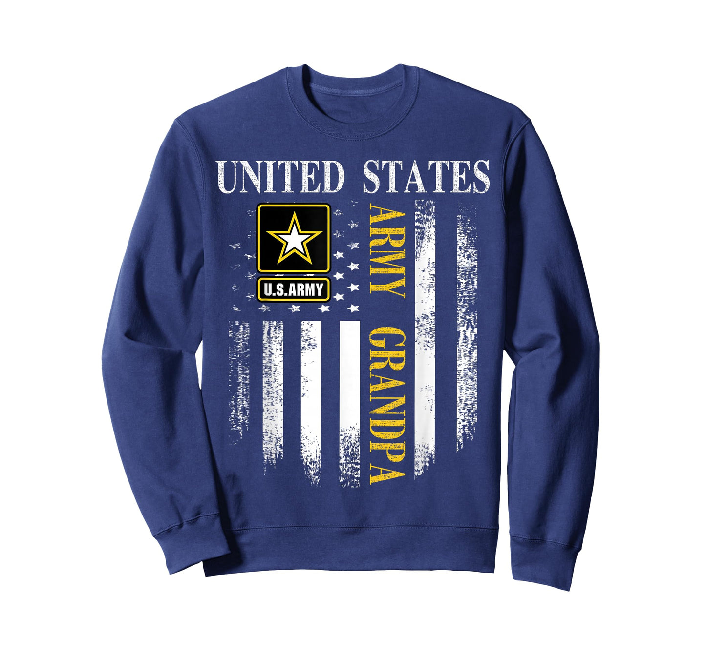 Vintage United States Army Grandpa With American Flag Gift T-Shirt