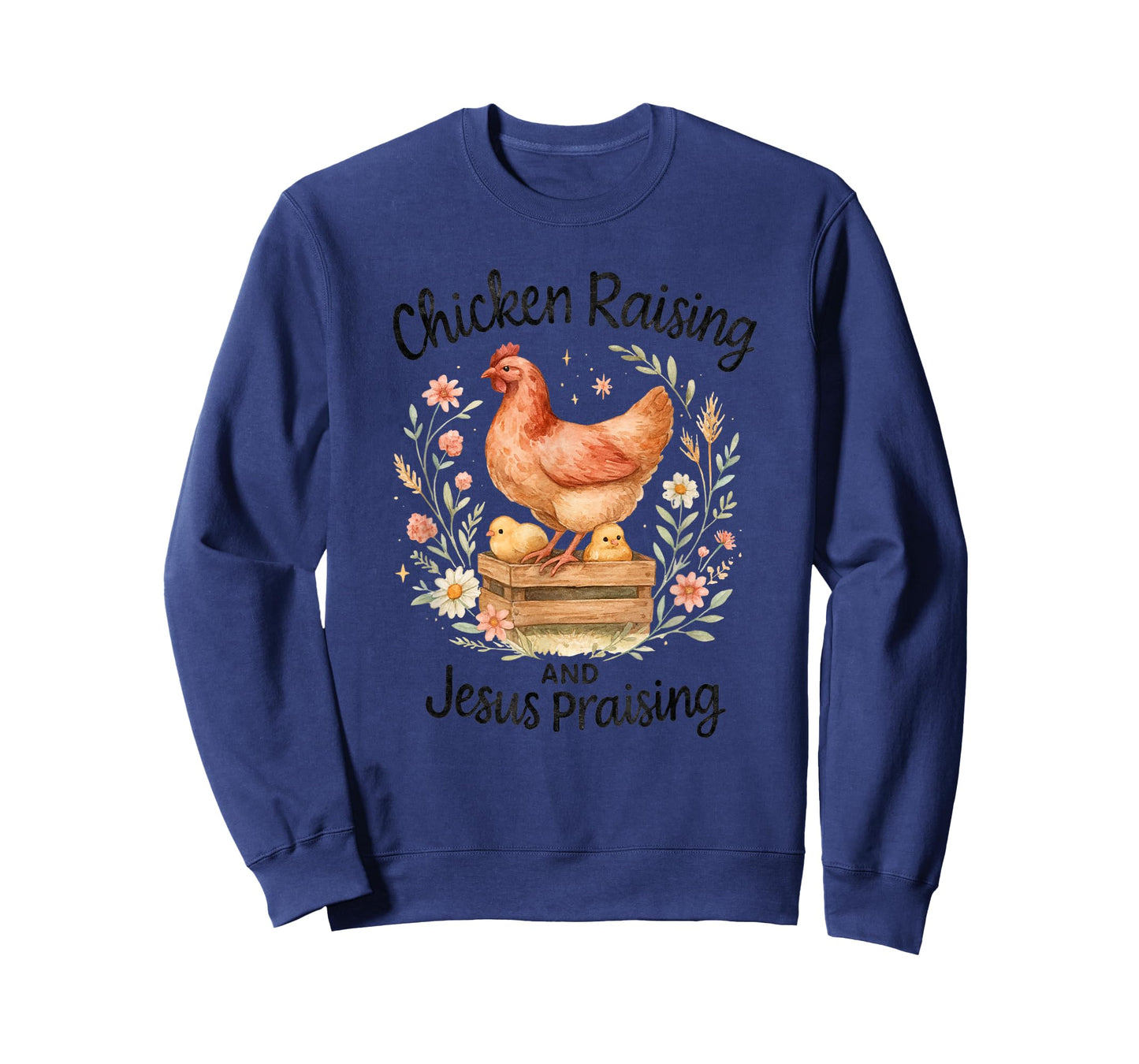 Chicken Raising and Jesus Praising Farmhouse Watercolor T-Shirt