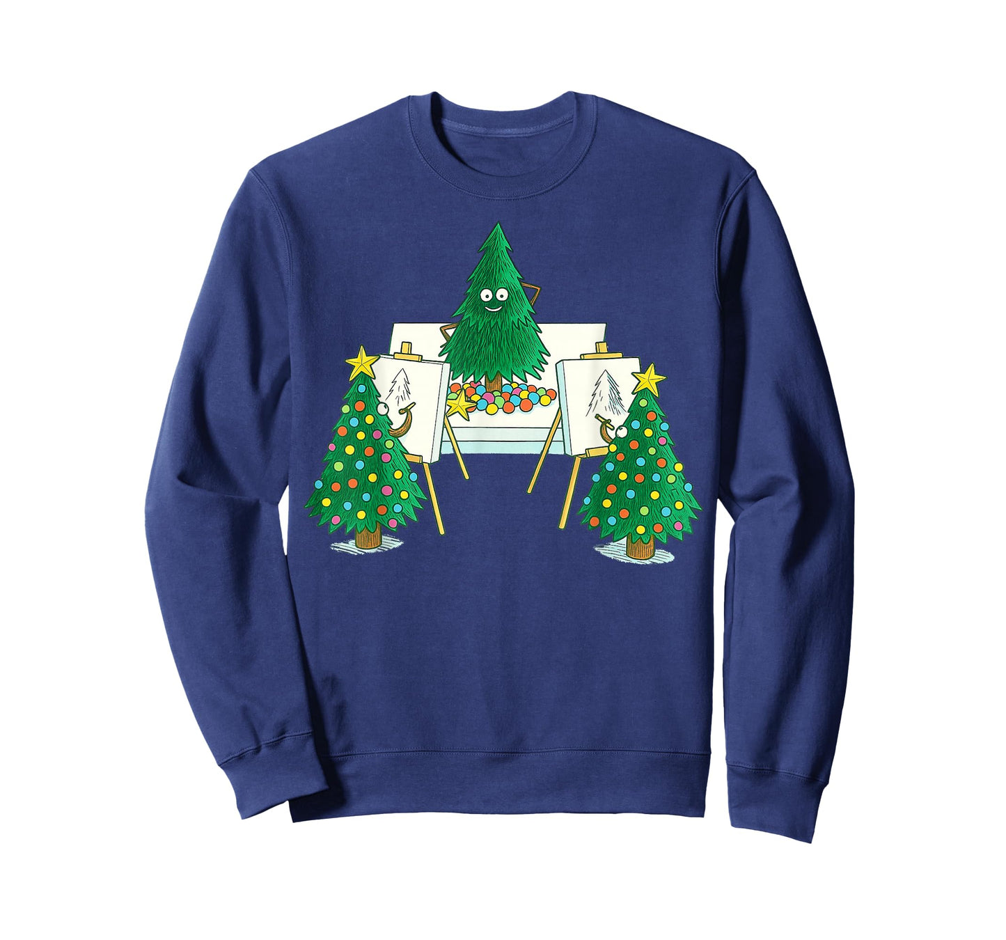 Funny Christmas Art Teacher Christmas Tree Drawing Class Hum T-Shirt