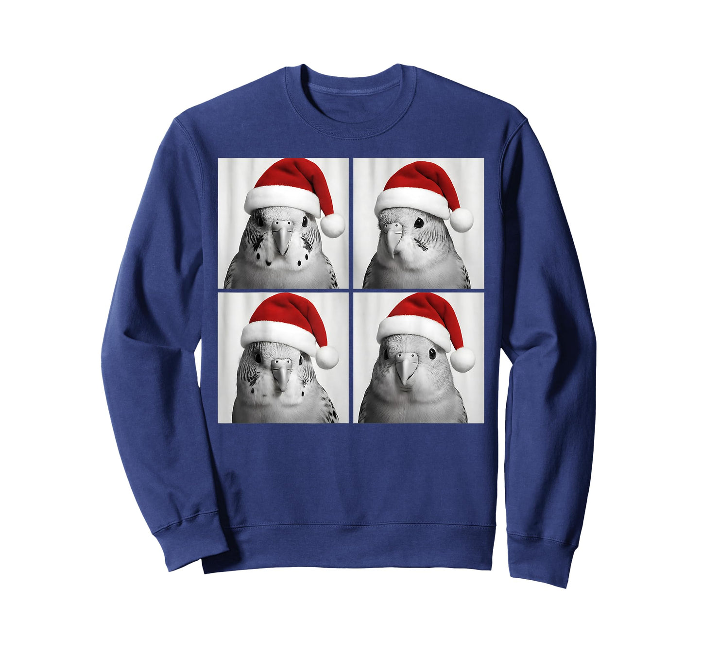 Funny Christmas Budgie Bird Santa Photo Booth T-Shirt