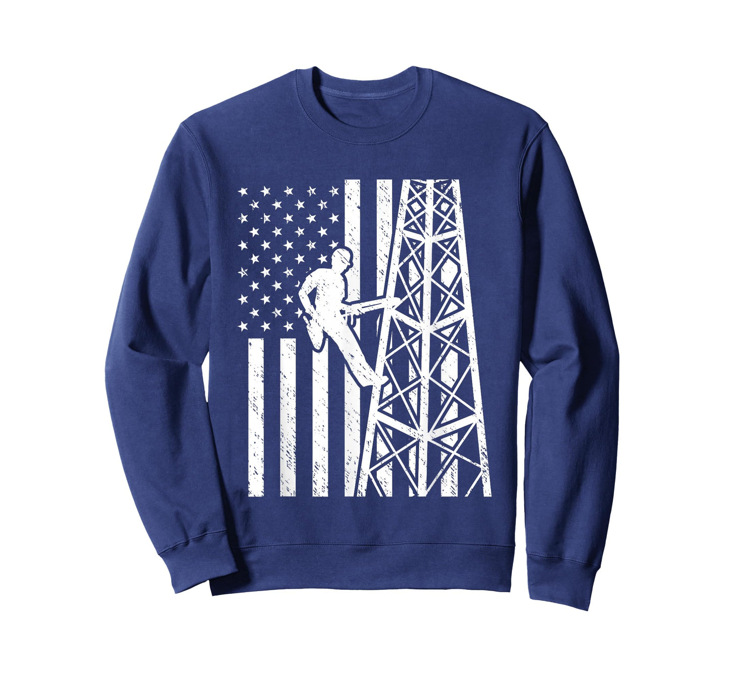 Tower Climber American Flag Cell Tower Towers Worker Women Kids Men T-Shirt