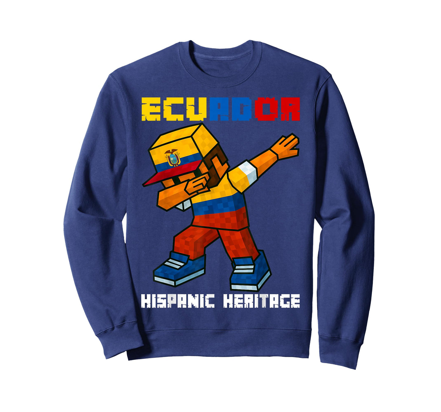 Ecuador Dab Boy Game Pixel Hispanic Heritage Ecuadorian Kids T-Shirt