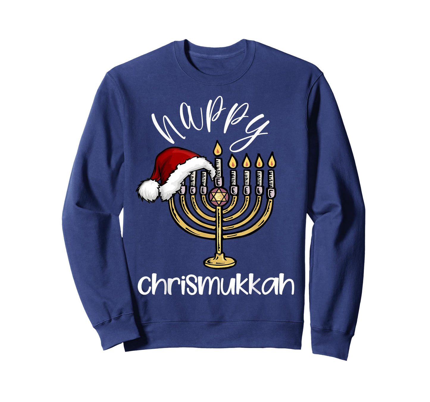 merry chrismukkah happy hanukkah christmas santa hat Xmas T-Shirt