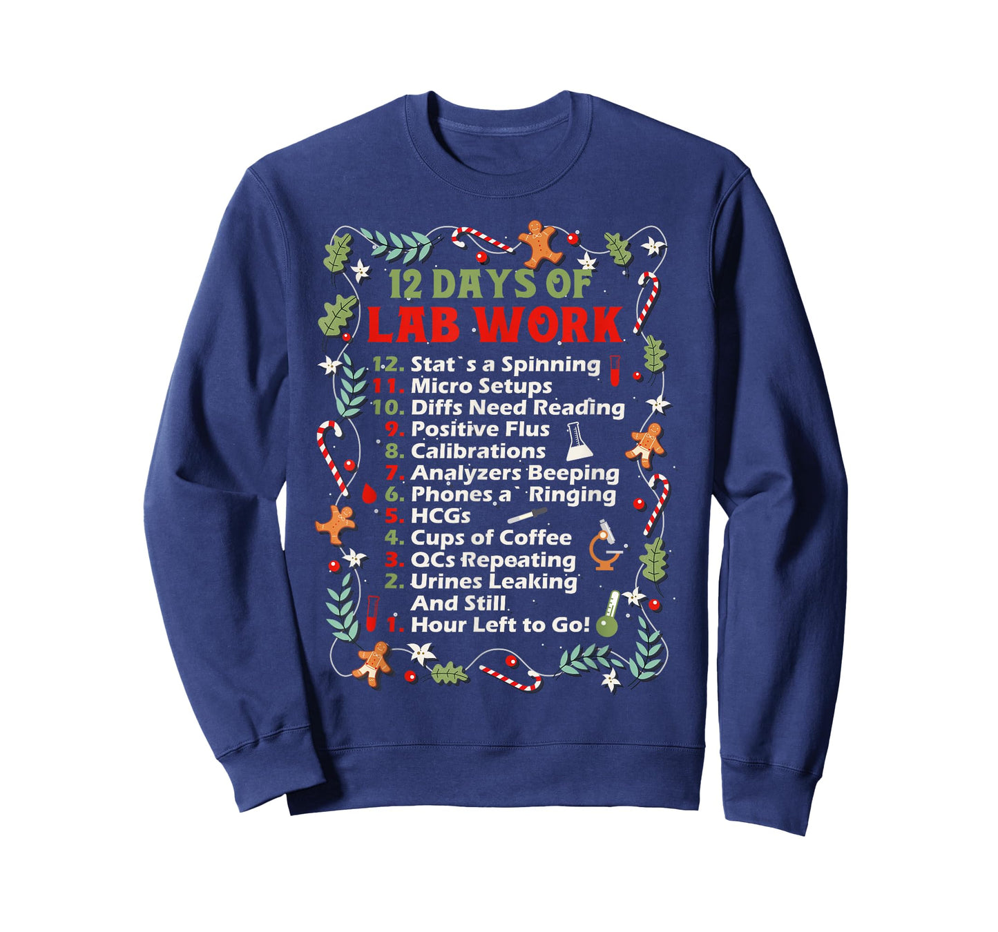 12 days of lab technician Christmas funny medical laboratory T-Shirt