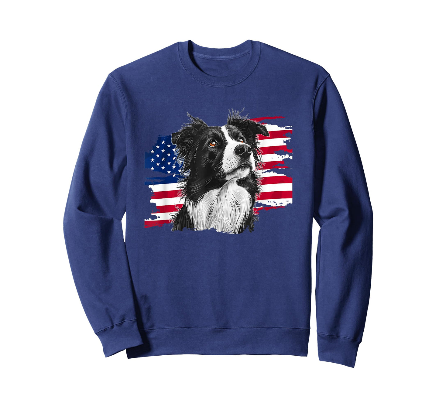 Patriotic USA Flag July 4th Independence Border Collie Lover T-Shirt