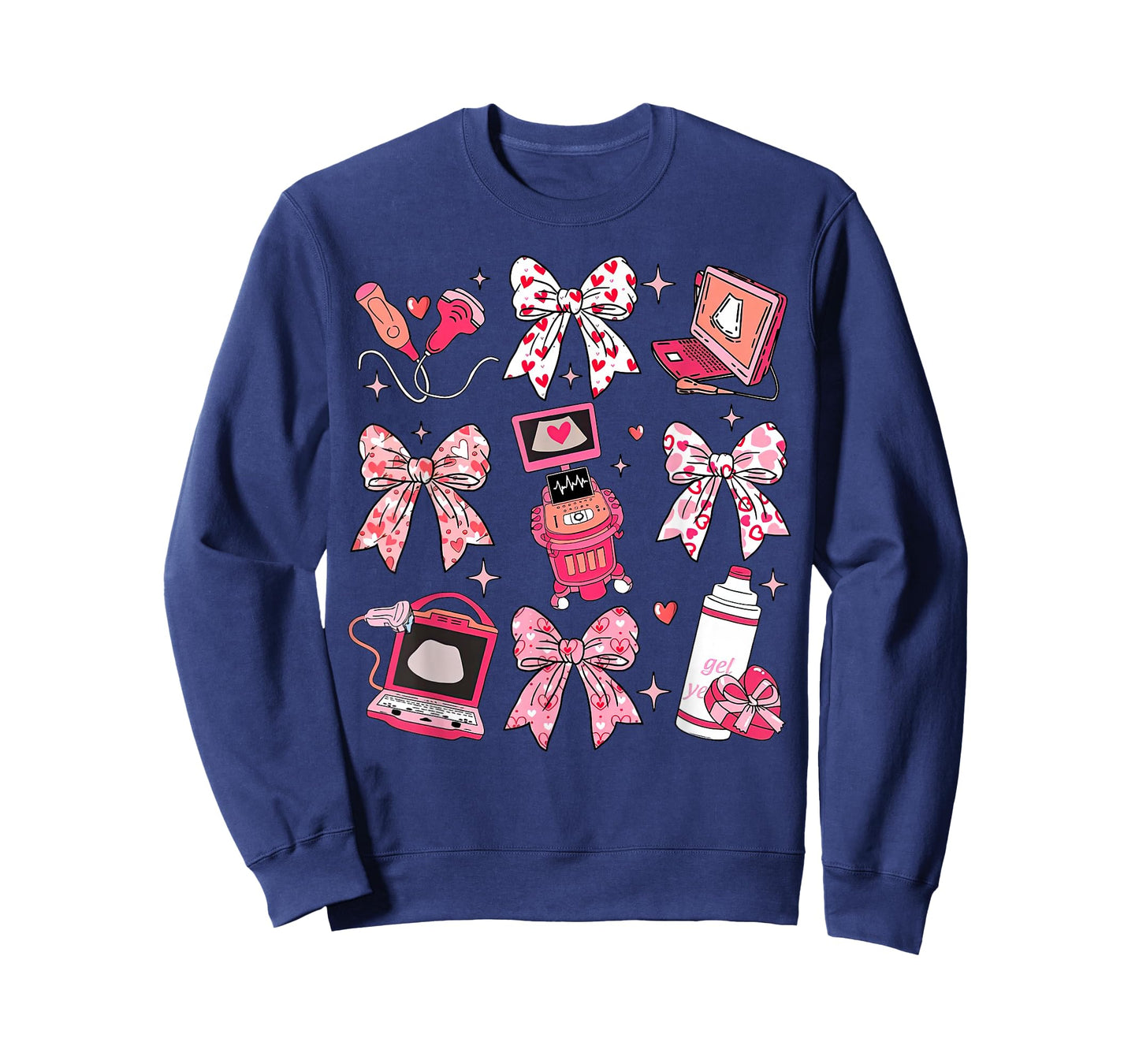 Coquette Bow Sonographer Valentine Ultrasound Tech OB Tech T-Shirt