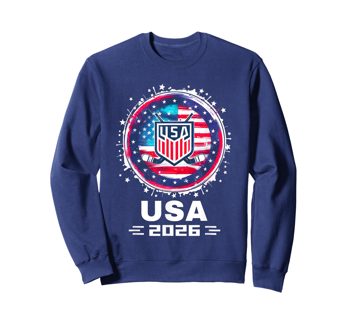USA Team 2026 Hockey American Flag Women Men Kids Hockey T-Shirt