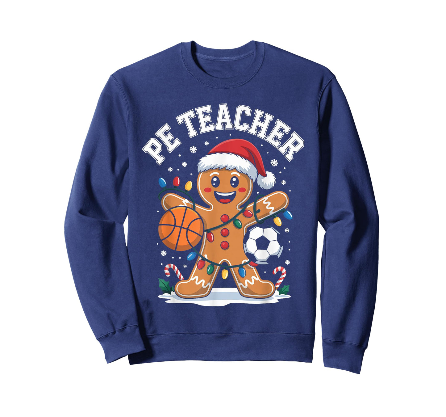 PE Teacher Gingerbread Christmas Physical Education Xmas T-Shirt