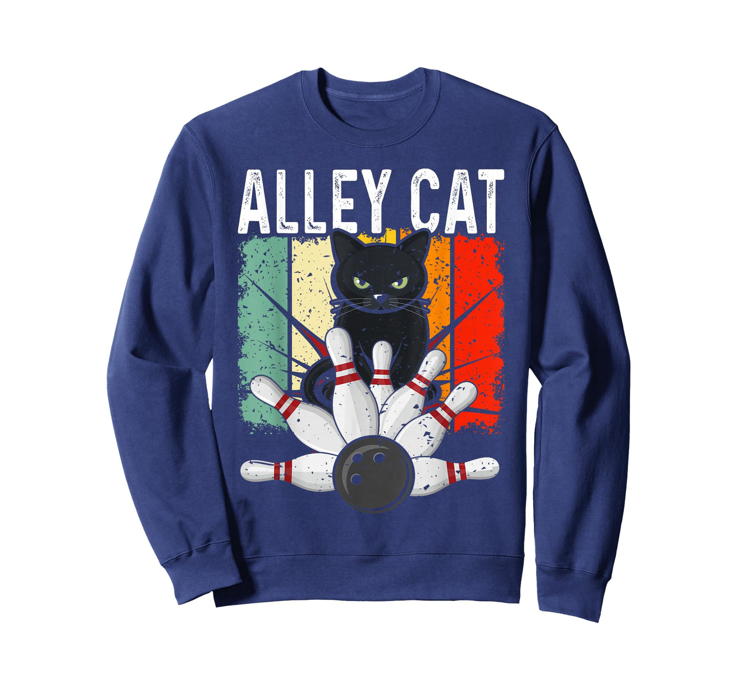 Retro Bowling Vintage Bowler Alley Cat Vintage T-Shirt