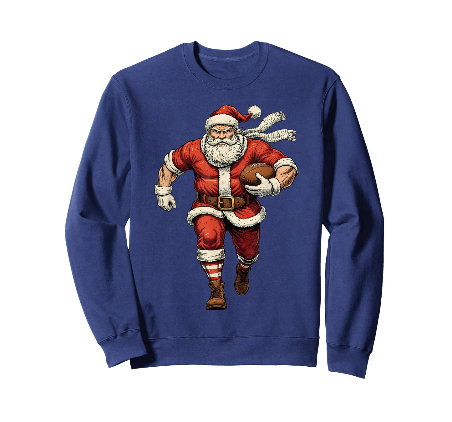 Christmas Santa Playing Rugby Sport Player Xmas Holiday T-Shirt