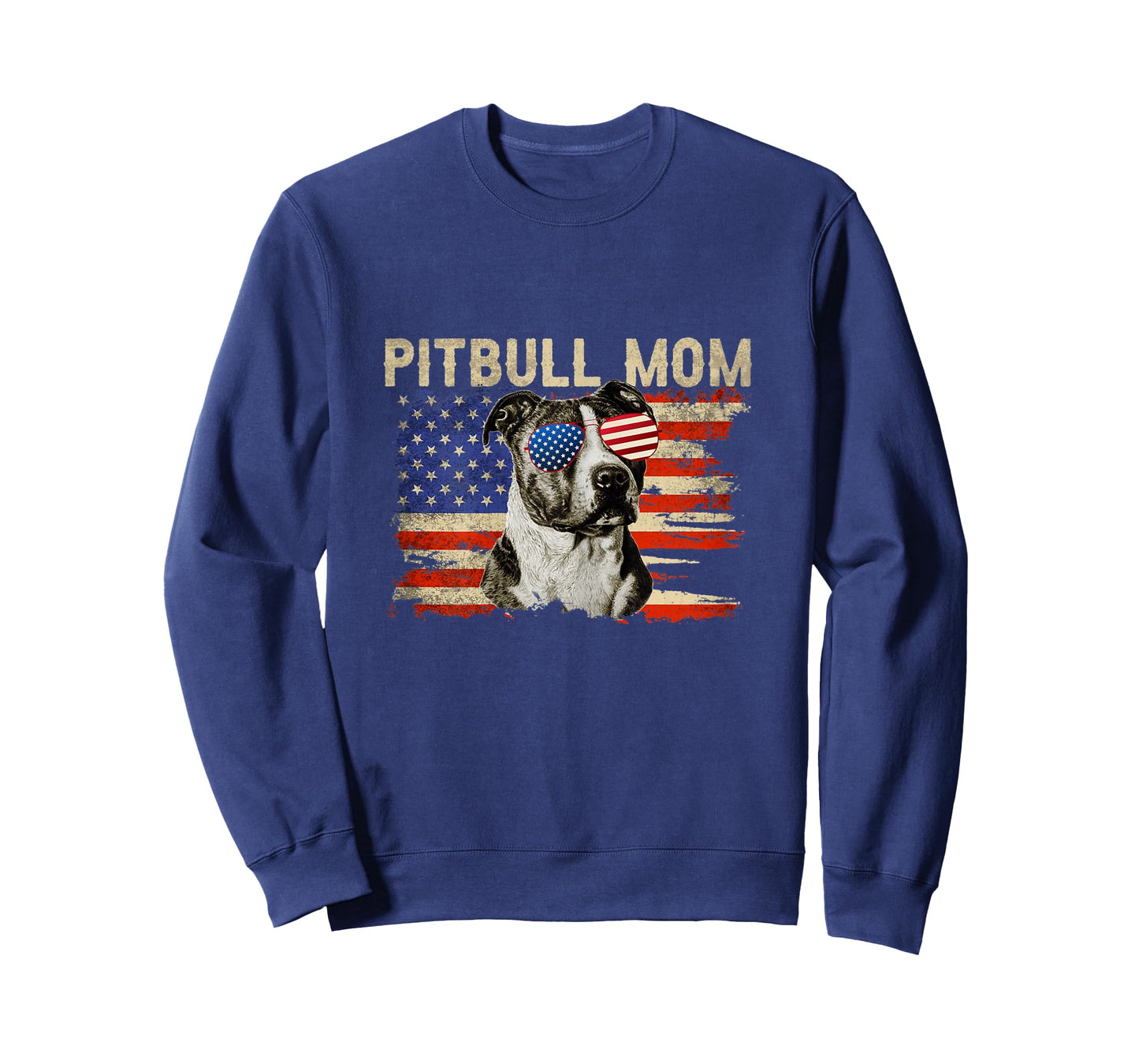 Patriotic Pitbull Mom gift 4th of July American Flag USA Women T-Shirt