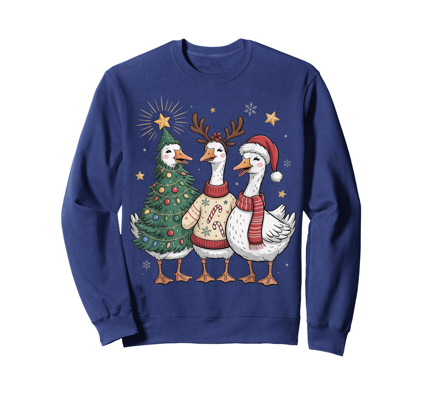Funny Christmas Silly Goose Xmas Tree Reindeer Santa Xmas T-Shirt