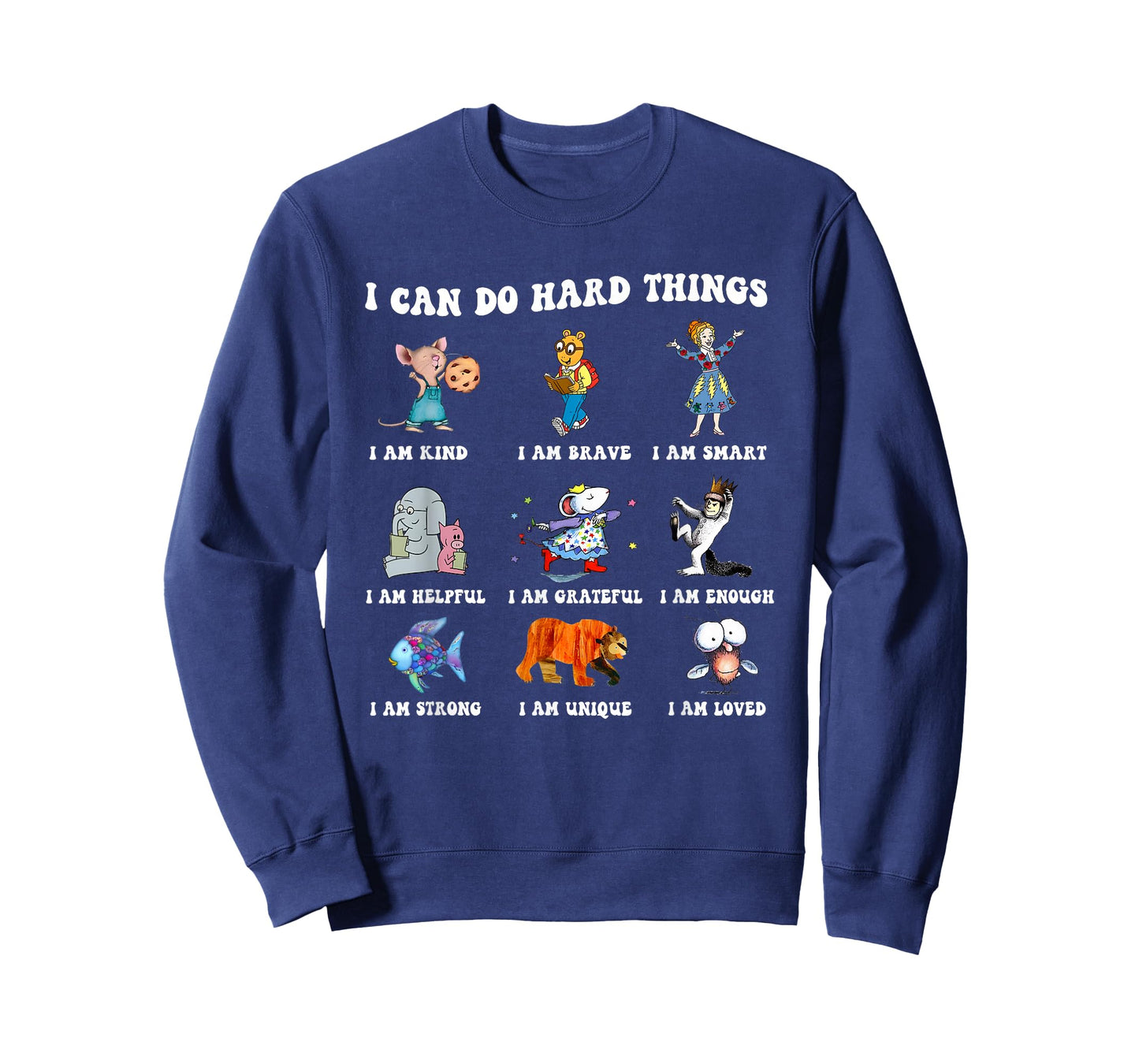 Read Book Characters I Can Do Hard Things Back to School T-Shirt