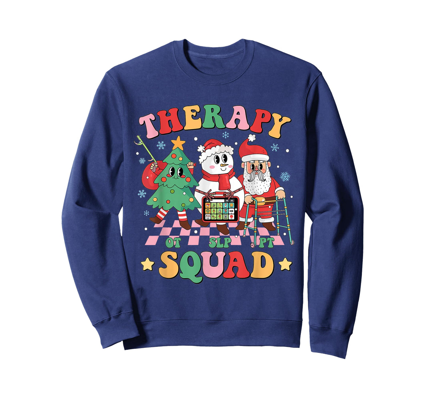 Christmas Therapy Squad SLP OT PT Therapy Team Santa Snow T-Shirt