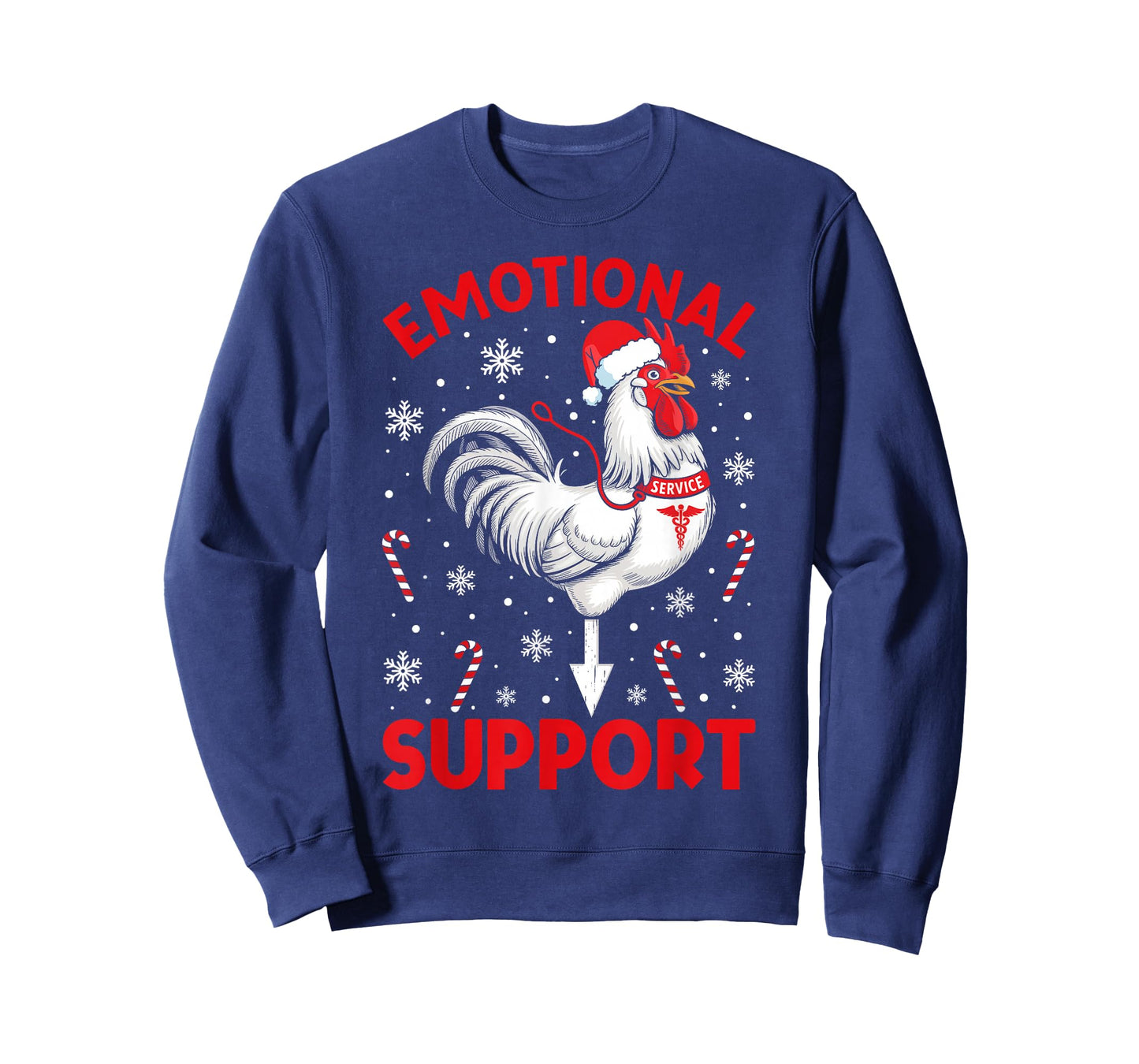 Christmas Funny Emotional Support Cock Dirty Humor Chicken T-Shirt